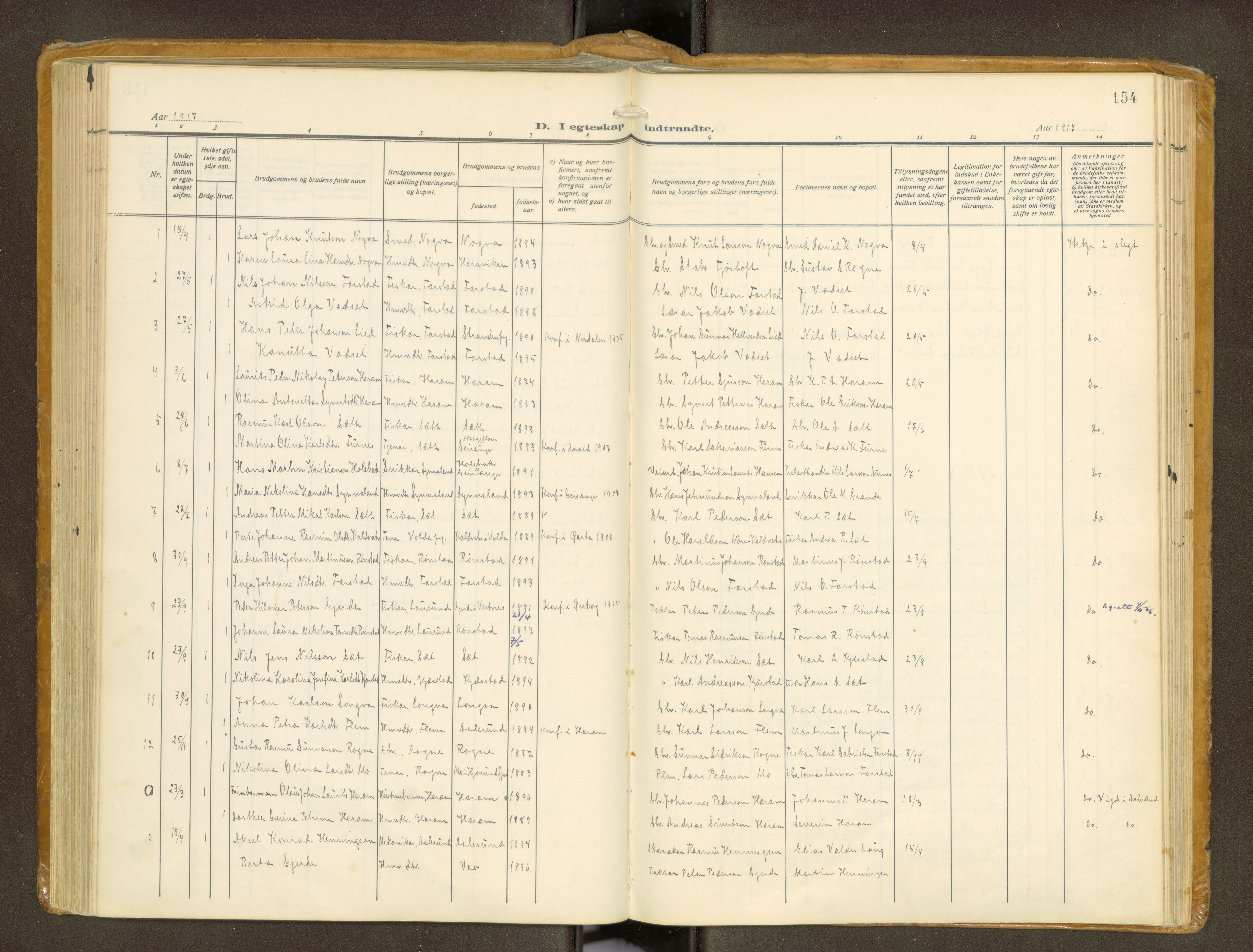 Ministerialprotokoller, klokkerbøker og fødselsregistre - Møre og Romsdal, SAT/A-1454/536/L0518: Ministerialbok nr. 536A--, 1914-1931, s. 154