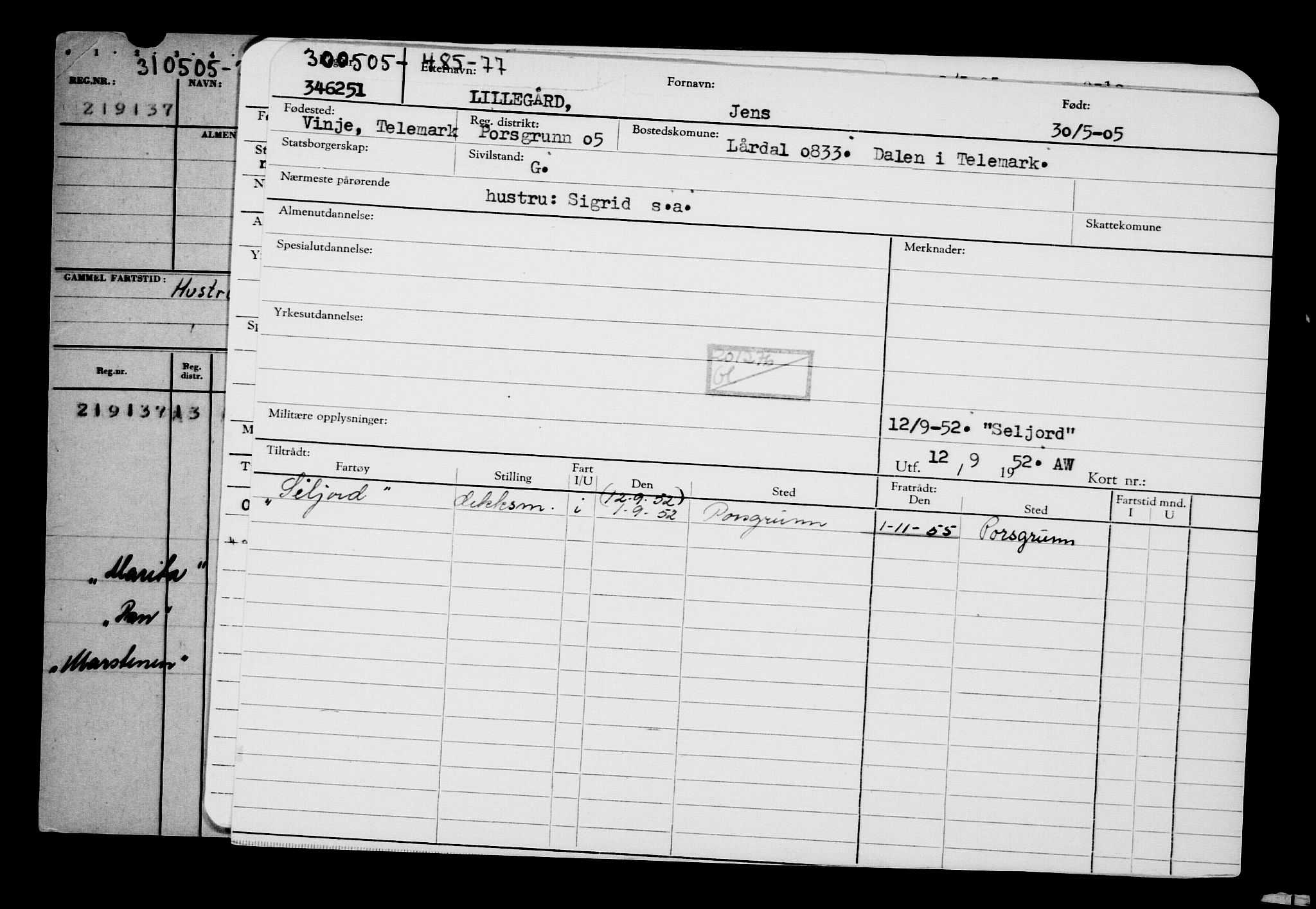 Direktoratet for sjømenn, AV/RA-S-3545/G/Gb/L0059: Hovedkort, 1905, s. 345