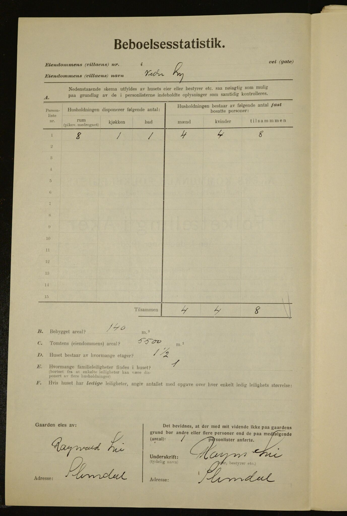 , Kommunal folketelling 1.12.1923 for Aker, 1923, s. 17207