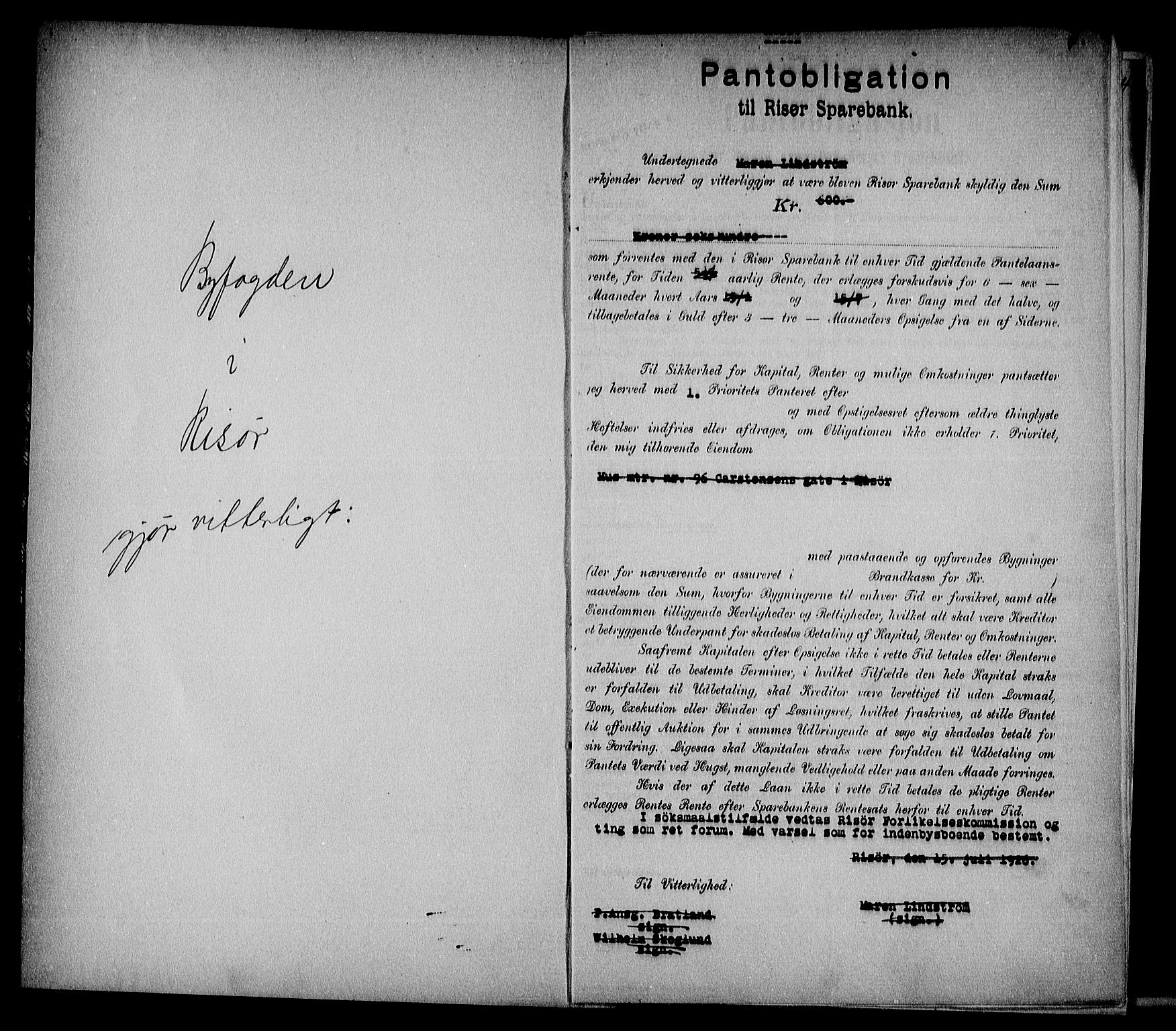 Risør byfogd, SAK/1222-0005/G/Gb/L0012: Pantebok nr. 13, 1922-1935, s. 1