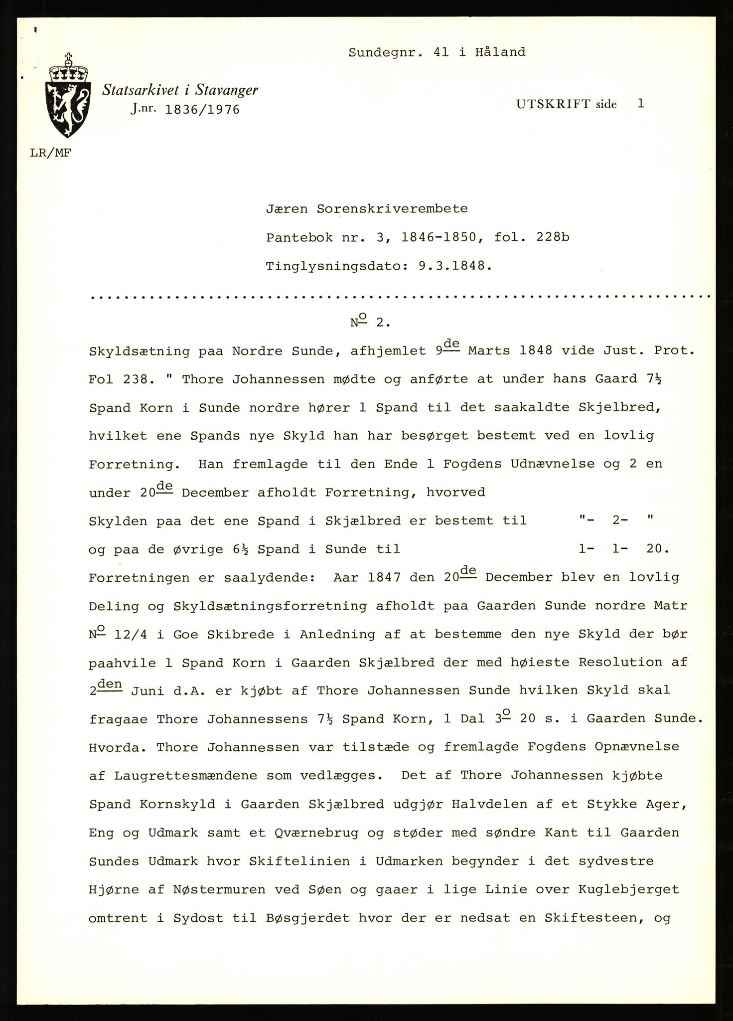 Statsarkivet i Stavanger, AV/SAST-A-101971/03/Y/Yj/L0082: Avskrifter sortert etter gårdsnavn: Stølsmarken - Svele store, 1750-1930, s. 183