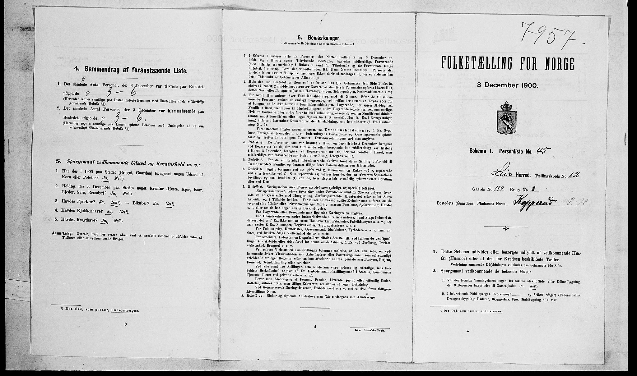 RA, Folketelling 1900 for 0626 Lier herred, 1900, s. 2104