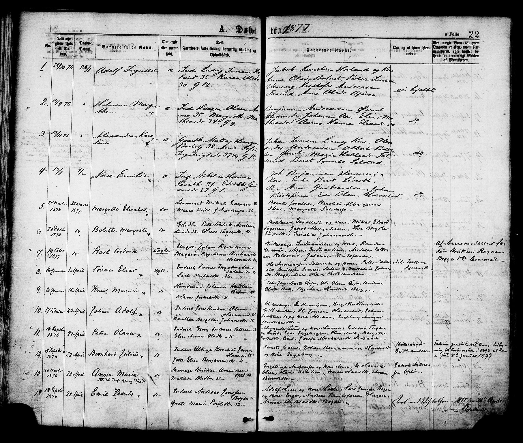 Ministerialprotokoller, klokkerbøker og fødselsregistre - Nord-Trøndelag, AV/SAT-A-1458/780/L0642: Ministerialbok nr. 780A07 /1, 1874-1885, s. 22