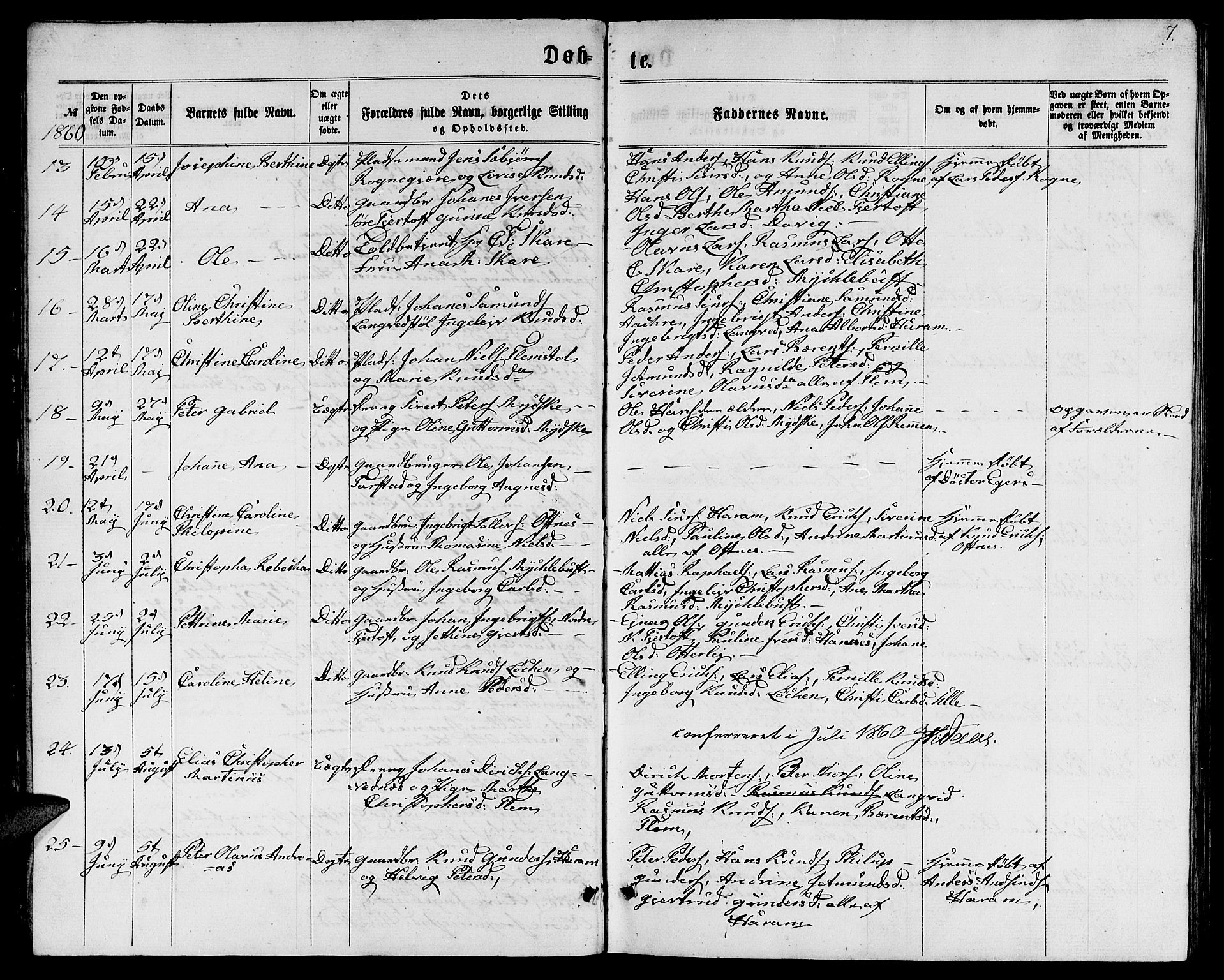 Ministerialprotokoller, klokkerbøker og fødselsregistre - Møre og Romsdal, AV/SAT-A-1454/536/L0508: Klokkerbok nr. 536C03, 1860-1870, s. 7