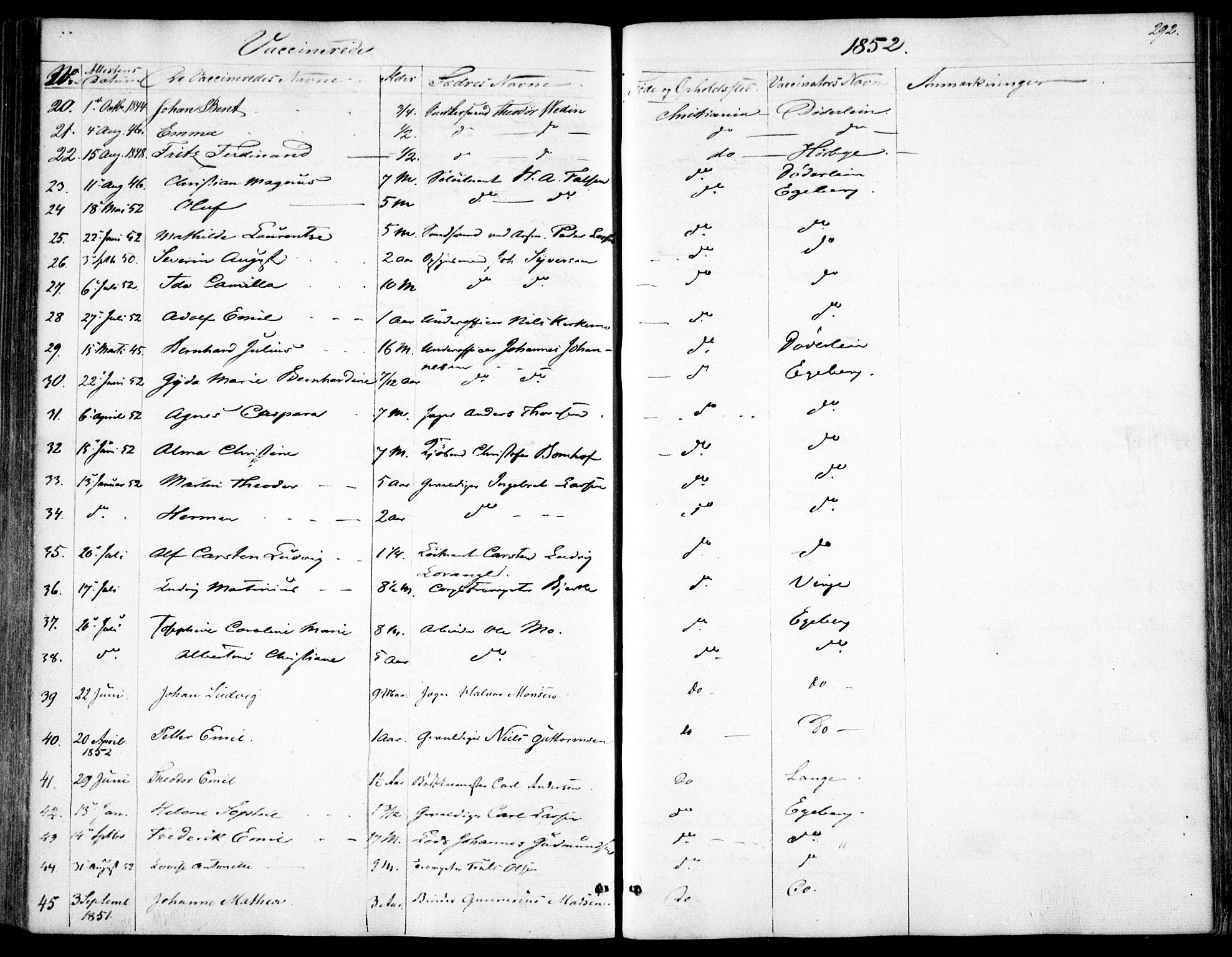 Garnisonsmenigheten Kirkebøker, AV/SAO-A-10846/F/Fa/L0009: Ministerialbok nr. 9, 1842-1859, s. 292
