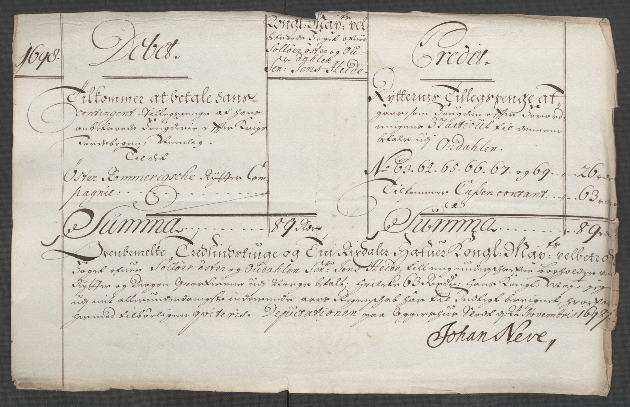 Rentekammeret inntil 1814, Reviderte regnskaper, Fogderegnskap, RA/EA-4092/R13/L0836: Fogderegnskap Solør, Odal og Østerdal, 1698, s. 204