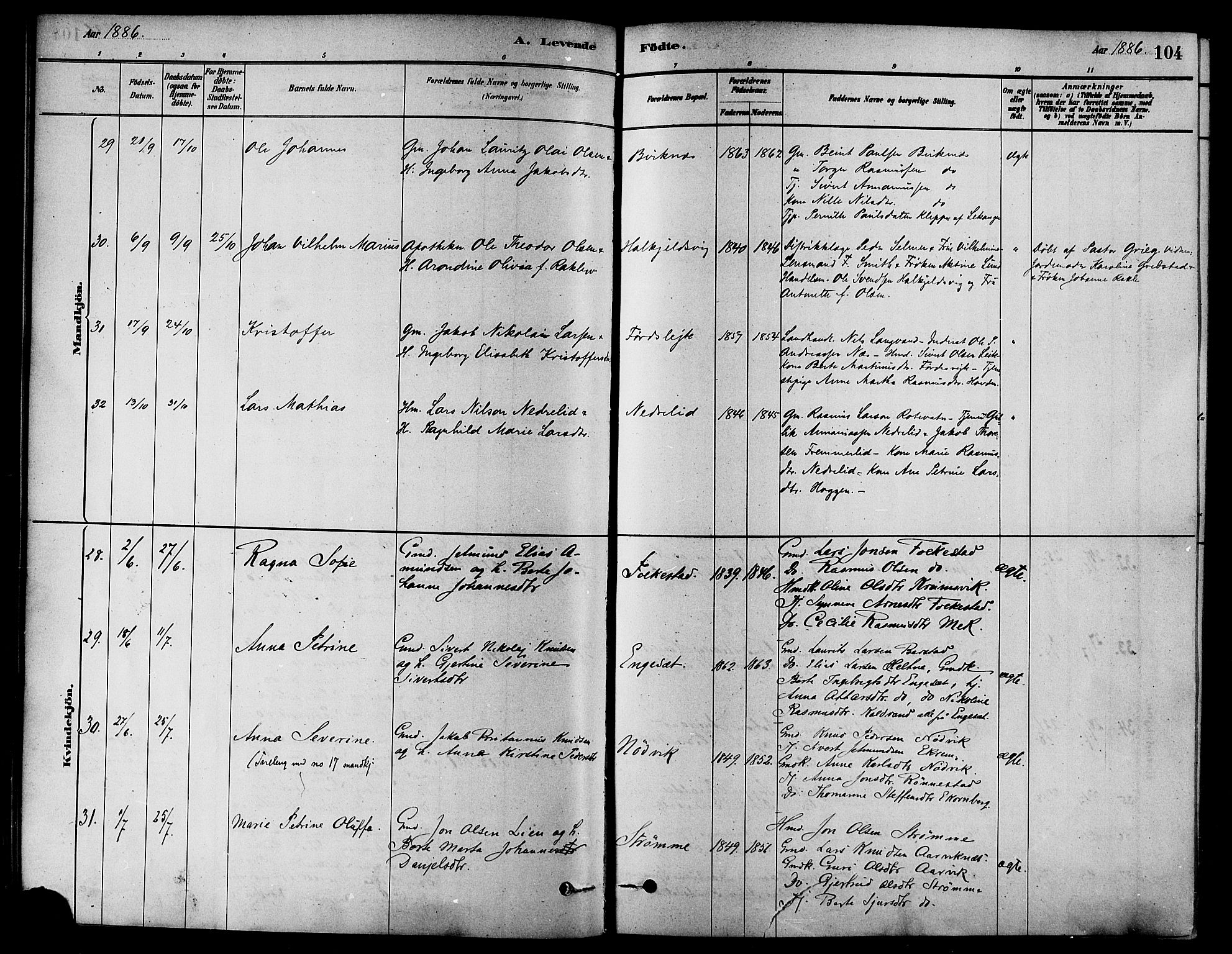 Ministerialprotokoller, klokkerbøker og fødselsregistre - Møre og Romsdal, AV/SAT-A-1454/511/L0141: Ministerialbok nr. 511A08, 1878-1890, s. 104