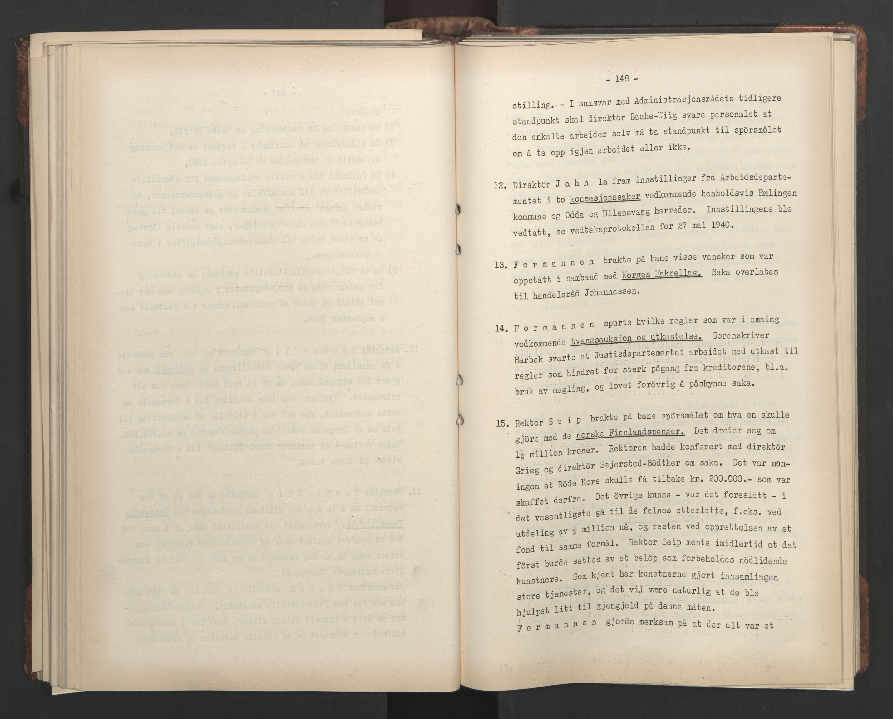 Administrasjonsrådet, AV/RA-S-1004/A/L0001: Møteprotokoll med tillegg 15/4-25/9, 1940, s. 148