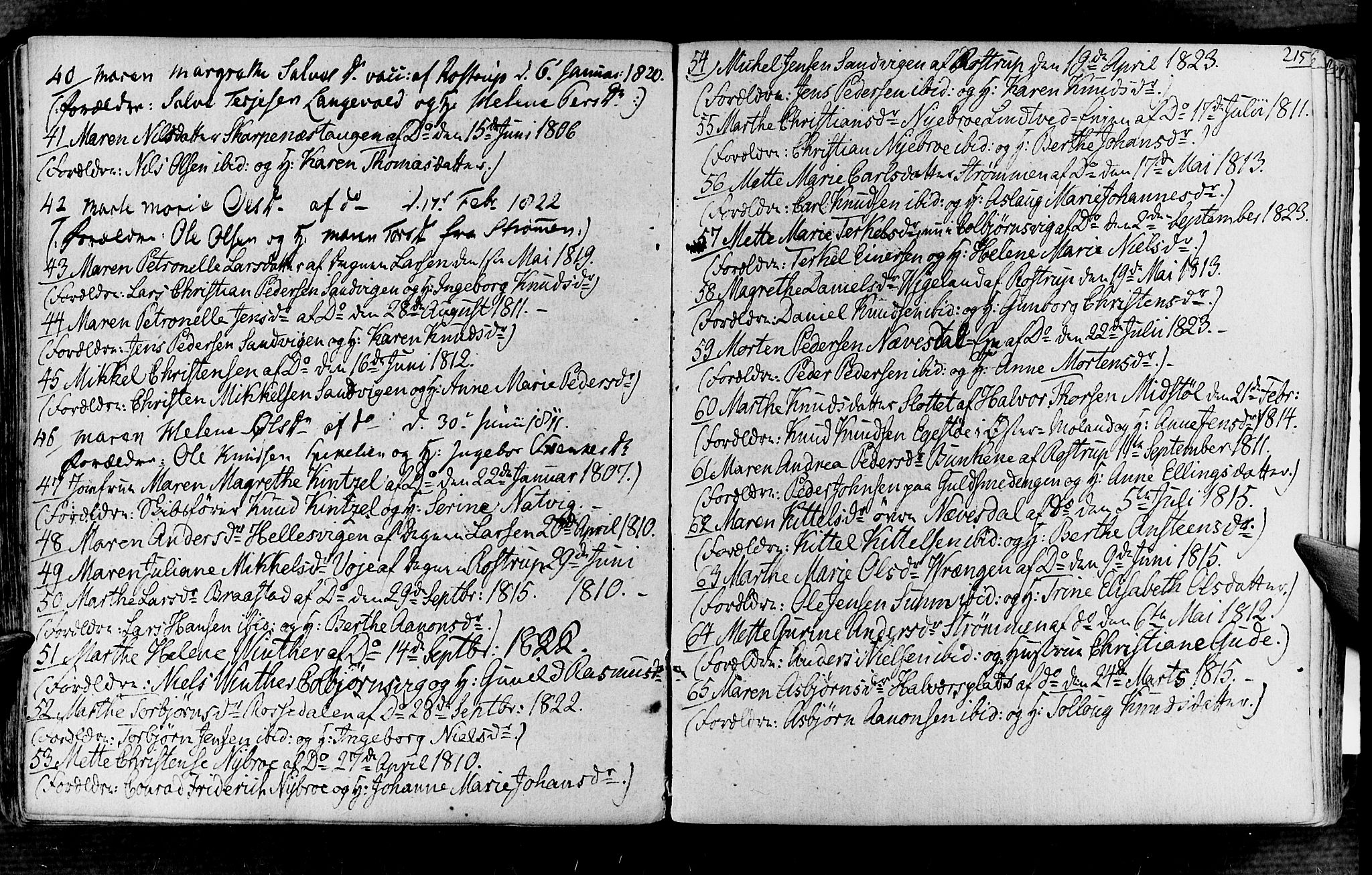 Øyestad sokneprestkontor, AV/SAK-1111-0049/F/Fa/L0011: Ministerialbok nr. A 11, 1805-1824, s. 215