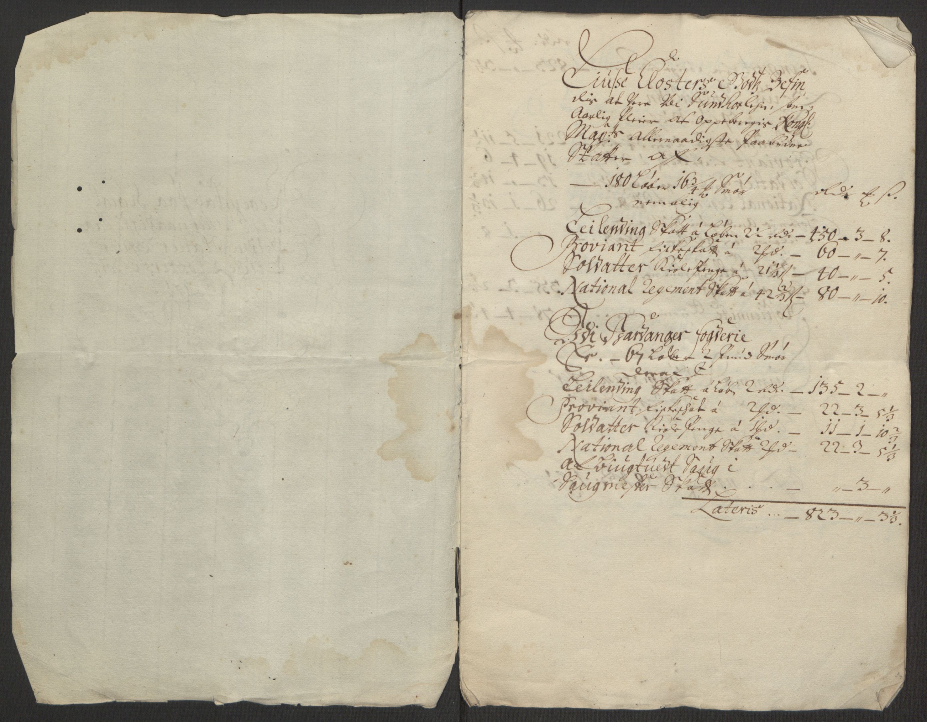 Rentekammeret inntil 1814, Reviderte regnskaper, Fogderegnskap, RA/EA-4092/R50/L3159: Fogderegnskap Lyse kloster, 1691-1709, s. 5
