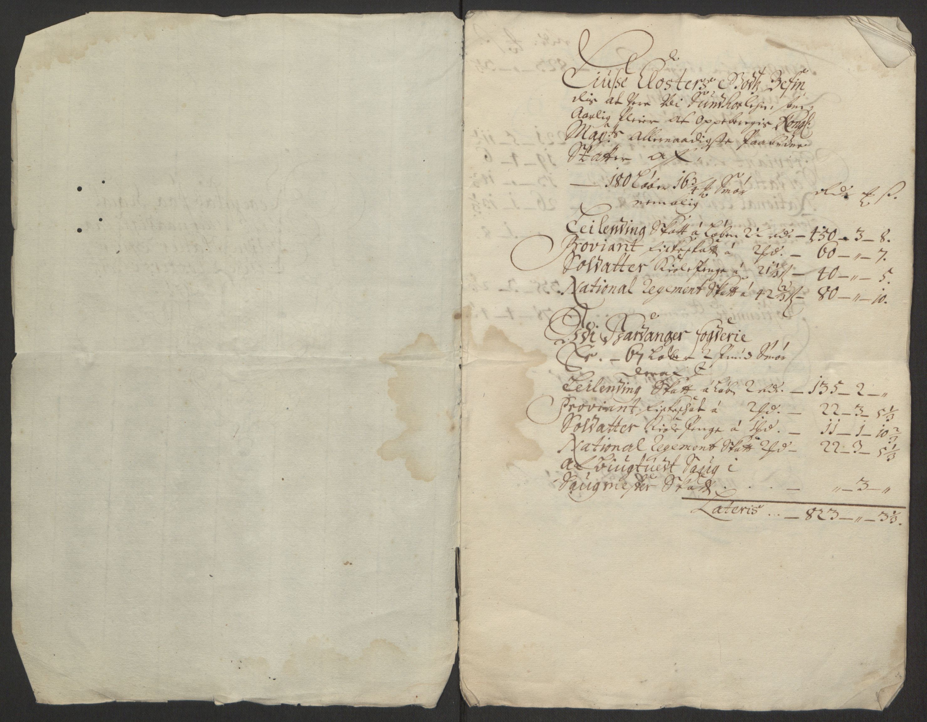 Rentekammeret inntil 1814, Reviderte regnskaper, Fogderegnskap, AV/RA-EA-4092/R50/L3159: Fogderegnskap Lyse kloster, 1691-1709, s. 5