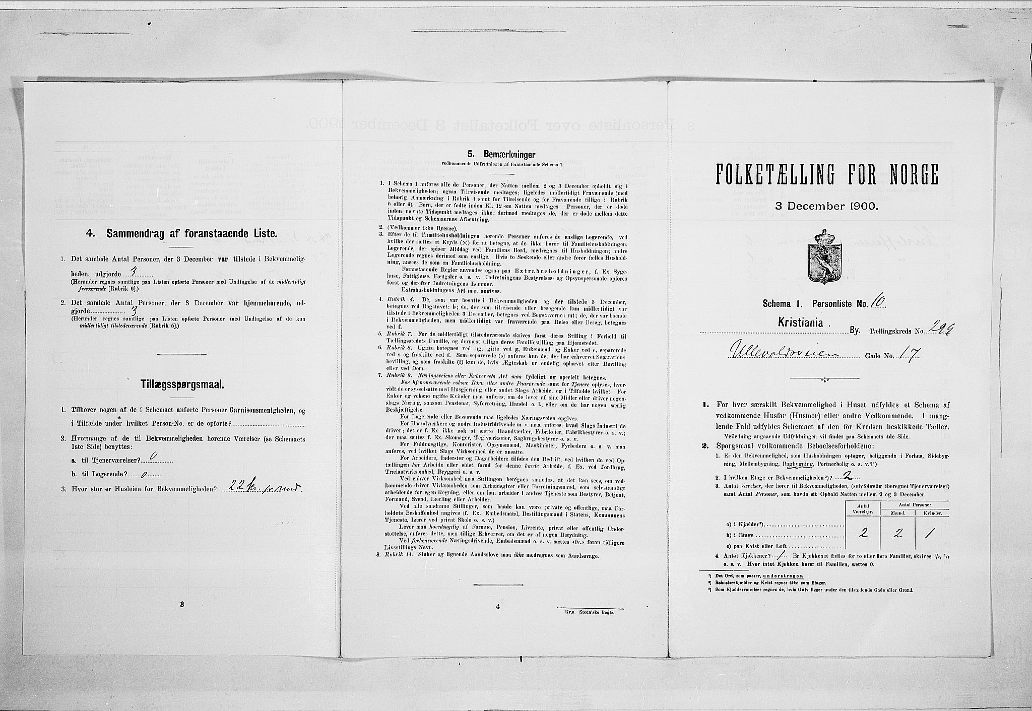 SAO, Folketelling 1900 for 0301 Kristiania kjøpstad, 1900, s. 107005