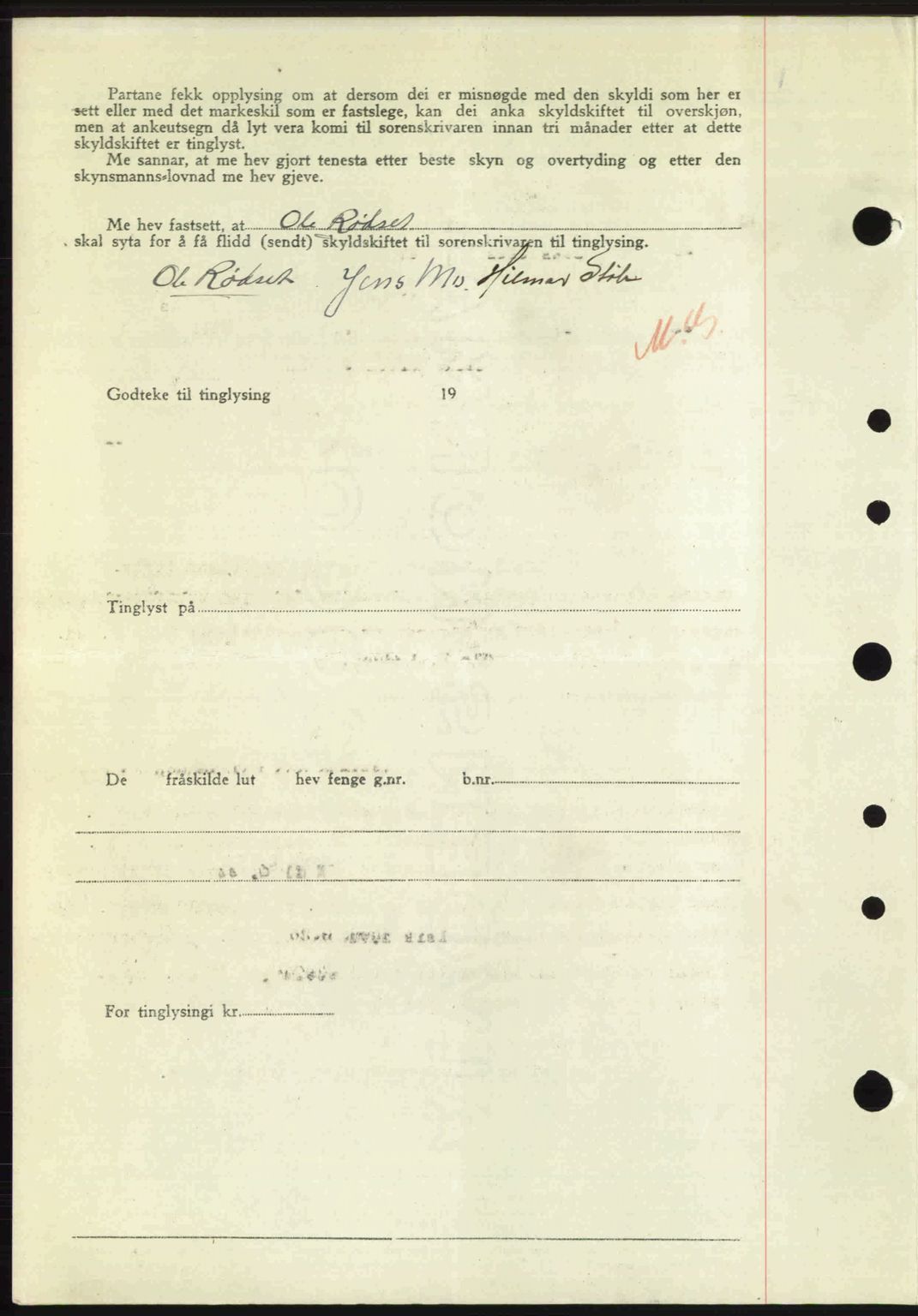 Nordre Sunnmøre sorenskriveri, AV/SAT-A-0006/1/2/2C/2Ca: Pantebok nr. A25, 1947-1947, Dagboknr: 1851/1947