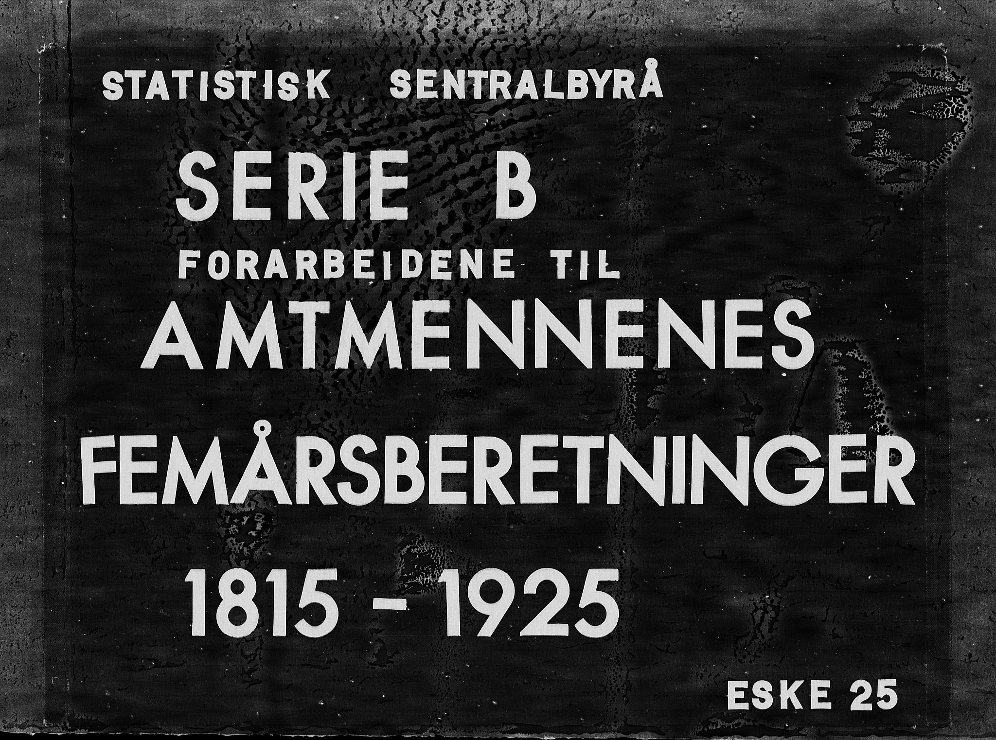Statistisk sentralbyrå, Næringsøkonomiske emner, Generelt - Amtmennenes femårsberetninger, RA/S-2233/F/Fa/L0025: --, 1866-1870, s. 1