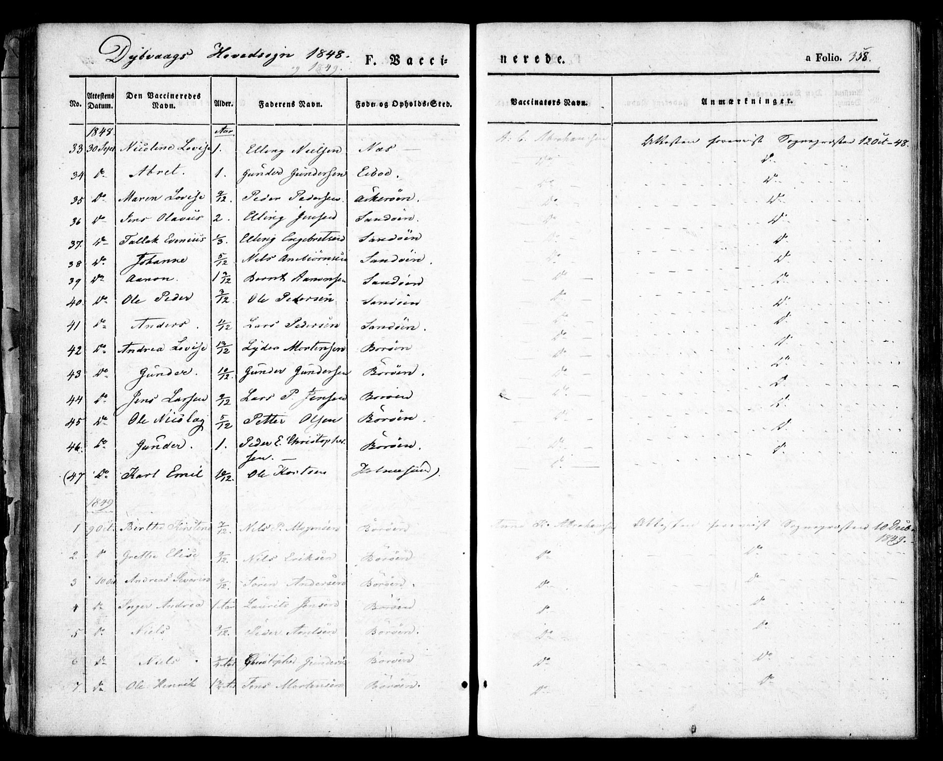 Dypvåg sokneprestkontor, SAK/1111-0007/F/Fa/Faa/L0005: Ministerialbok nr. A 5, 1841-1854, s. 358