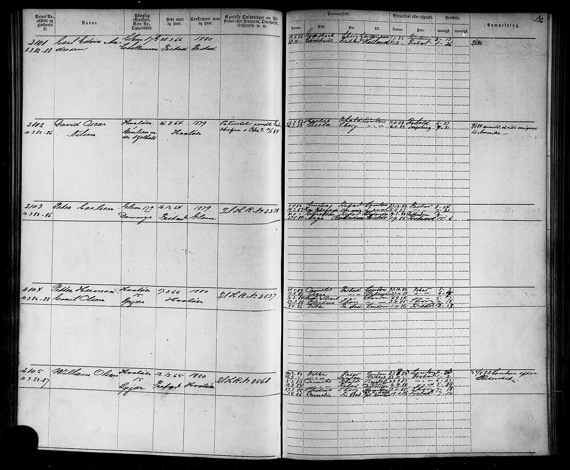 Fredrikstad mønstringskontor, AV/SAO-A-10569b/F/Fc/Fca/L0004: Annotasjonsrulle, 1885-1893, s. 135