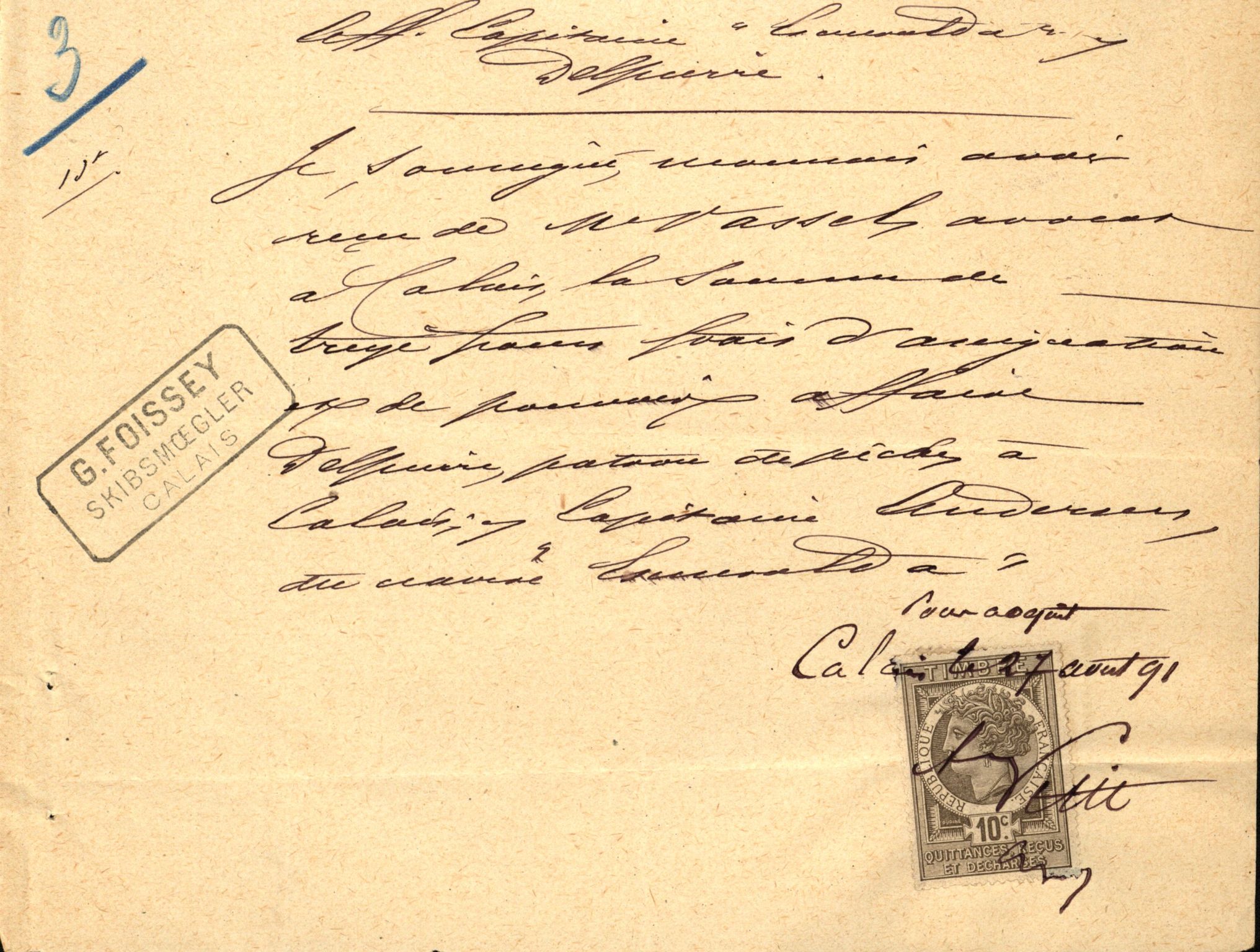 Pa 63 - Østlandske skibsassuranceforening, VEMU/A-1079/G/Ga/L0027/0008: Havaridokumenter / Minnie, Esmeralda, Emil, Emmeline, 1891, s. 24
