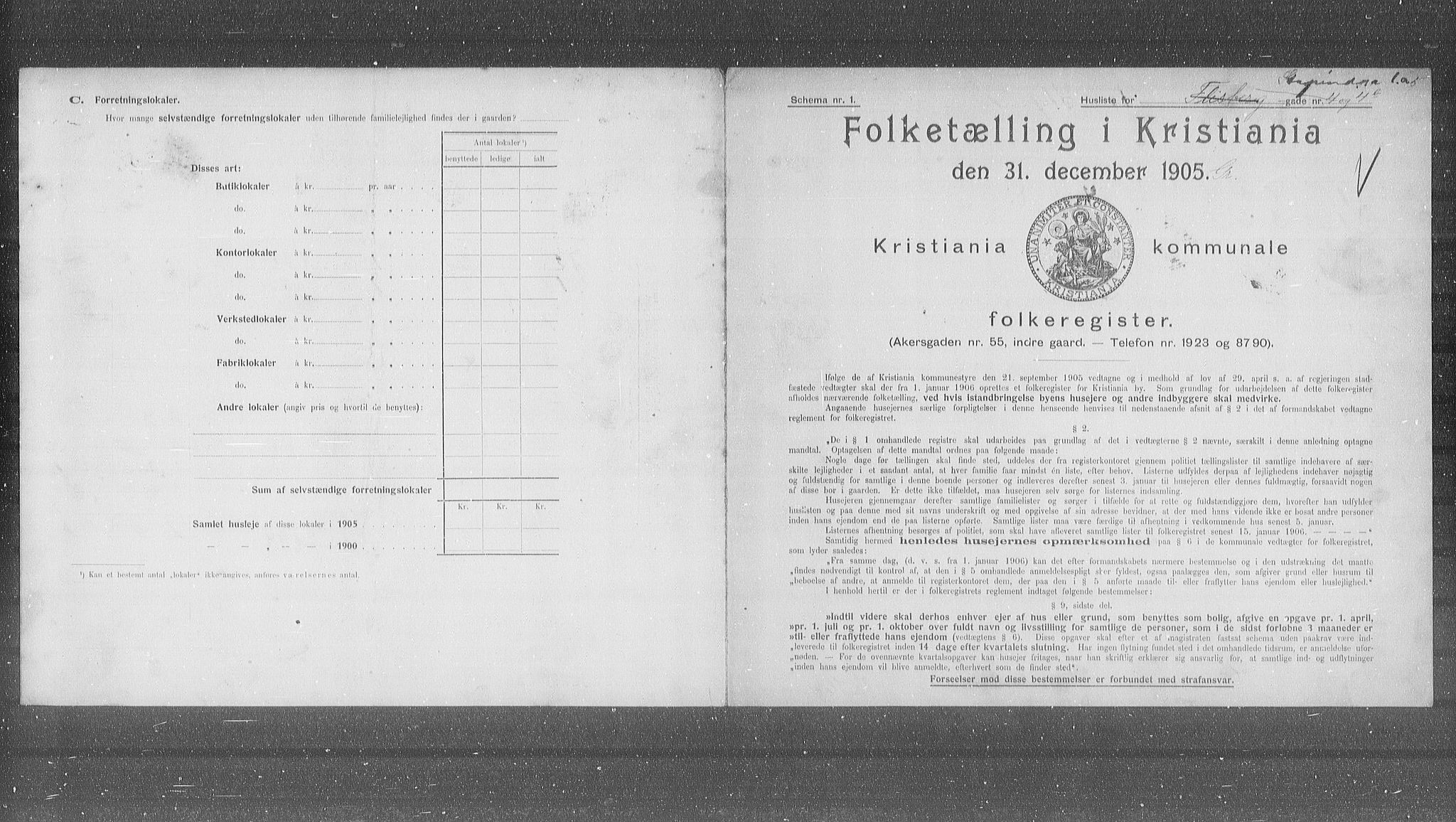 OBA, Kommunal folketelling 31.12.1905 for Kristiania kjøpstad, 1905, s. 54708