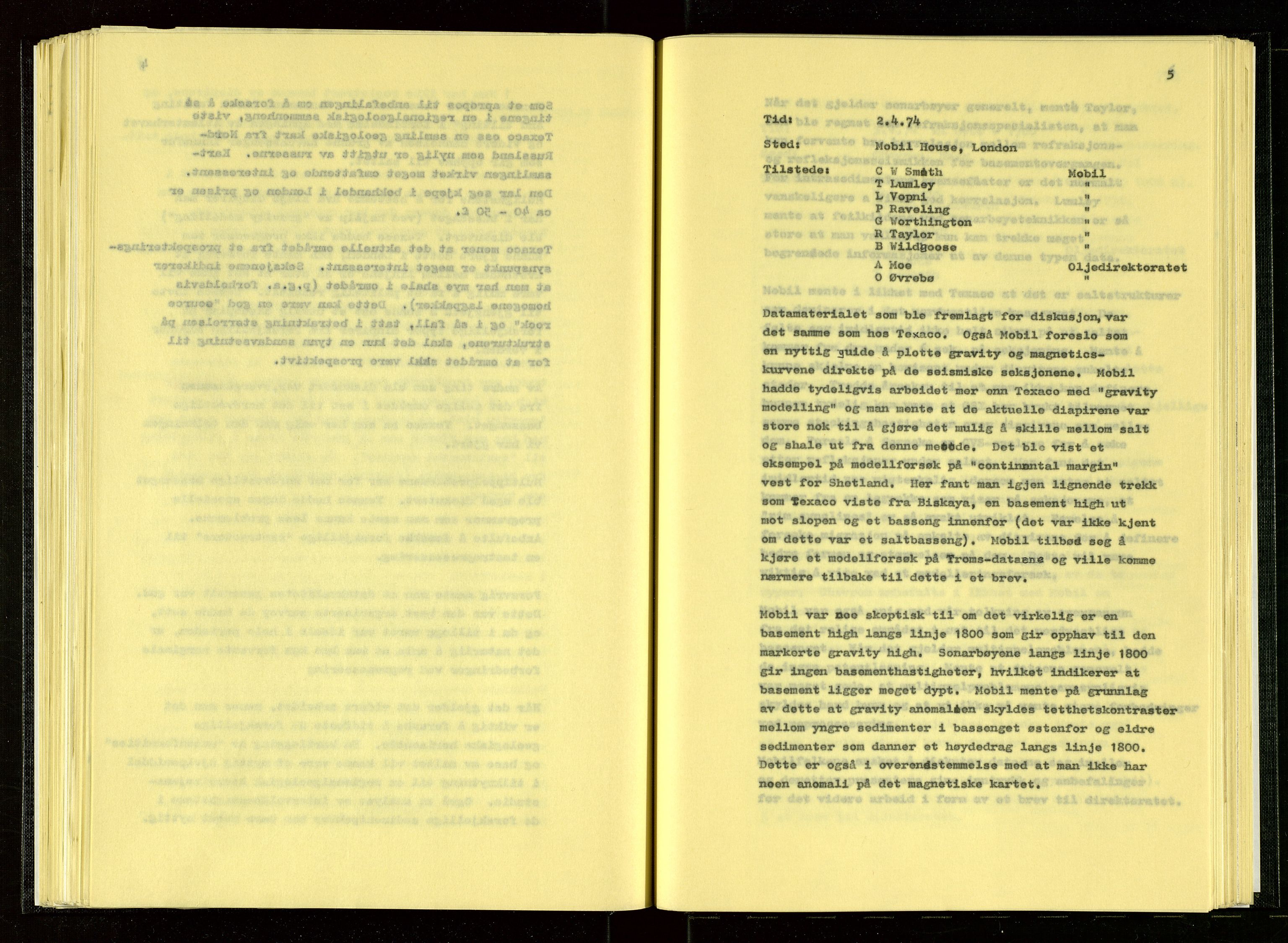 Oljedirektoratet, AV/SAST-A-101366/Aa/L0002: Referatprotokoller, 1974