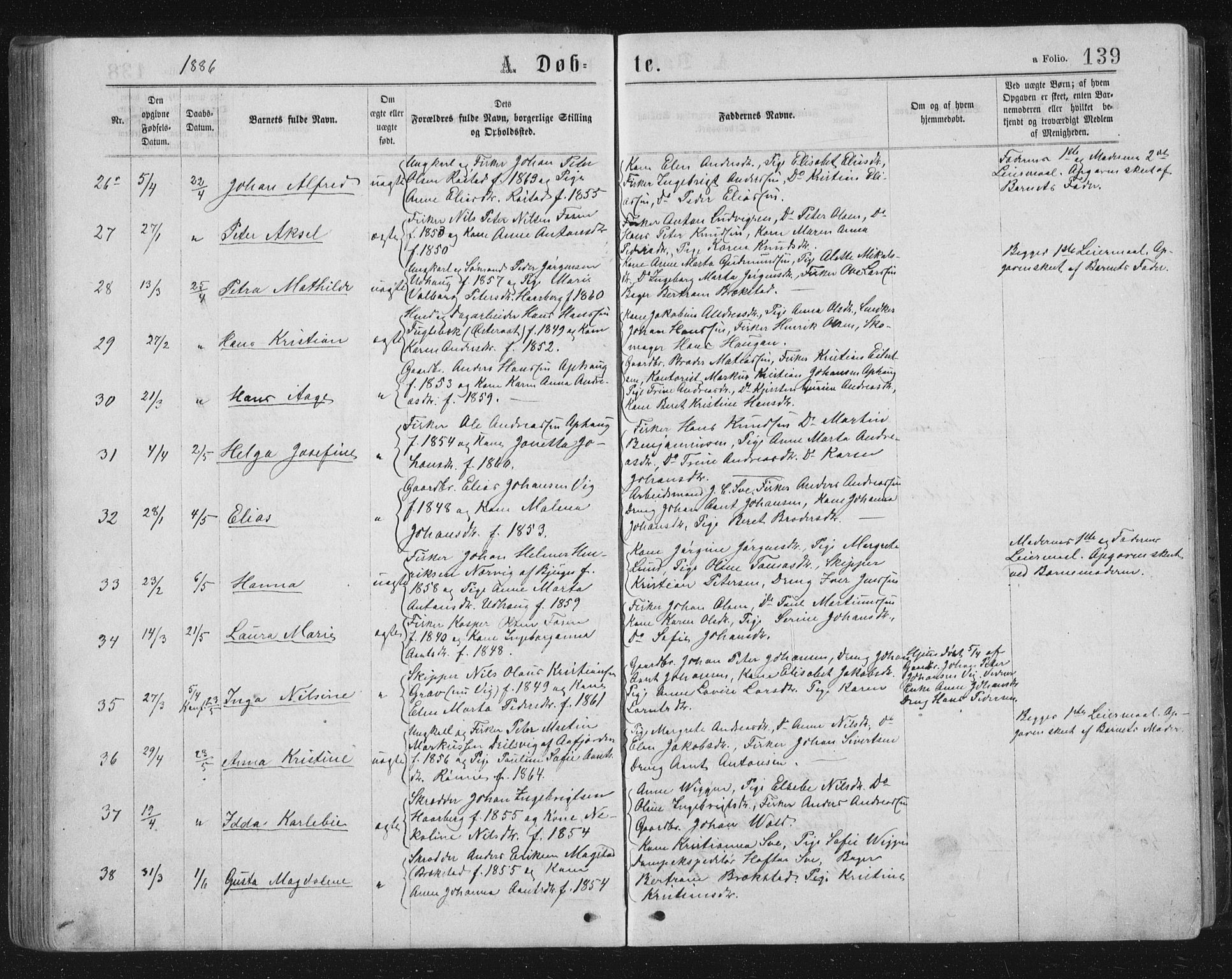 Ministerialprotokoller, klokkerbøker og fødselsregistre - Sør-Trøndelag, SAT/A-1456/659/L0745: Klokkerbok nr. 659C02, 1869-1892, s. 139