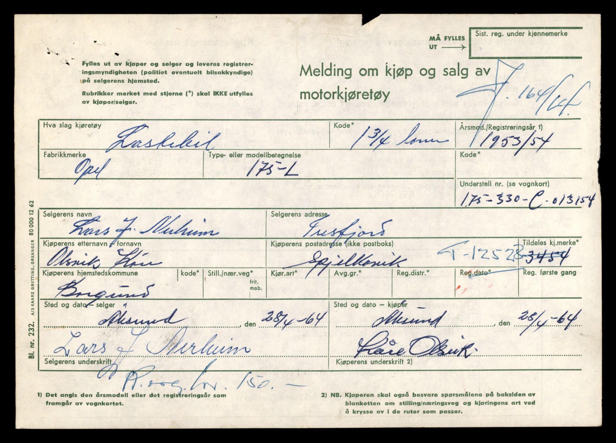 Møre og Romsdal vegkontor - Ålesund trafikkstasjon, AV/SAT-A-4099/F/Fe/L0034: Registreringskort for kjøretøy T 12500 - T 12652, 1927-1998, s. 520