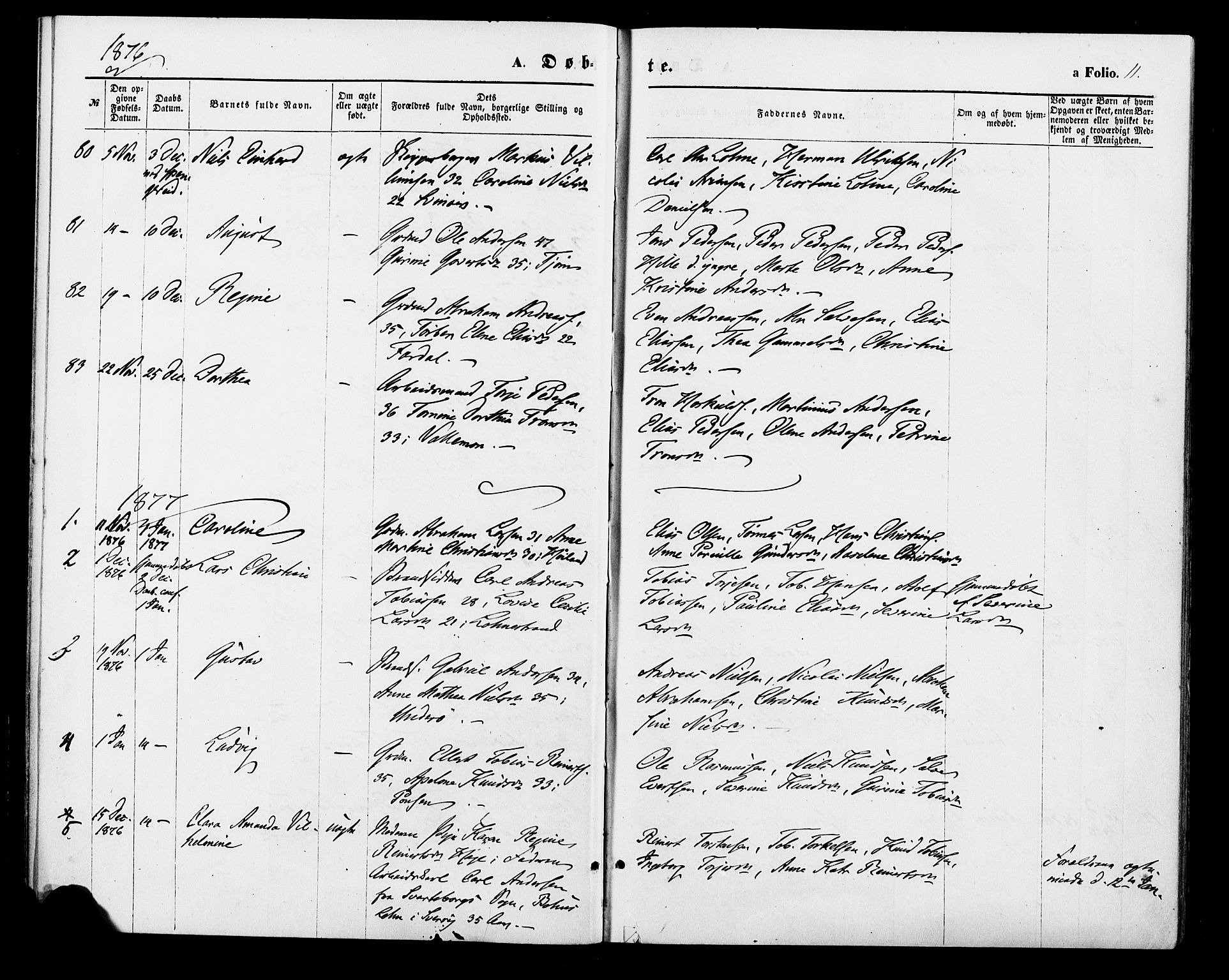 Sør-Audnedal sokneprestkontor, AV/SAK-1111-0039/F/Fa/Fab/L0008: Ministerialbok nr. A 8, 1876-1881, s. 11