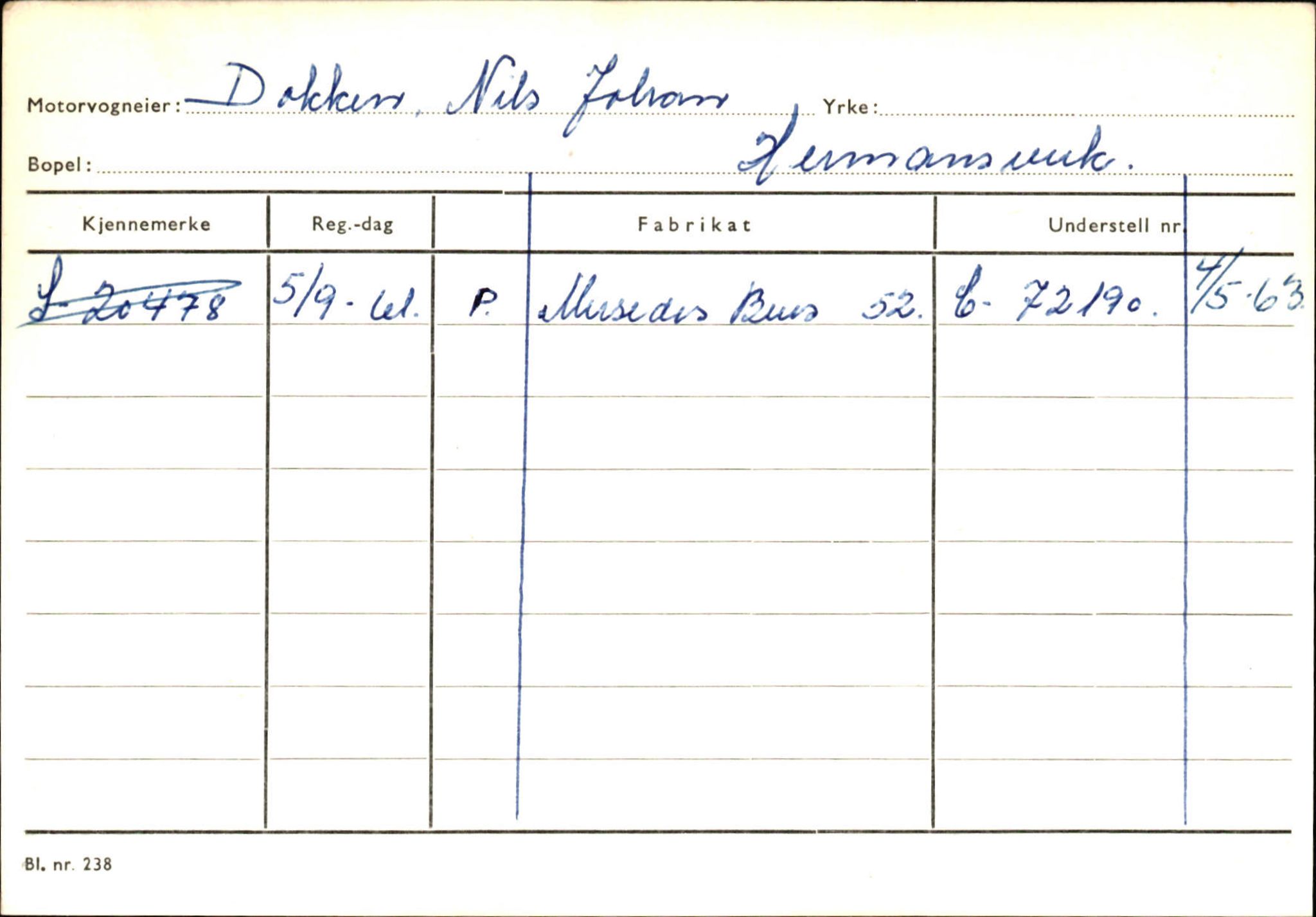 Statens vegvesen, Sogn og Fjordane vegkontor, SAB/A-5301/4/F/L0126: Eigarregister Fjaler M-Å. Leikanger A-Å, 1945-1975, s. 994