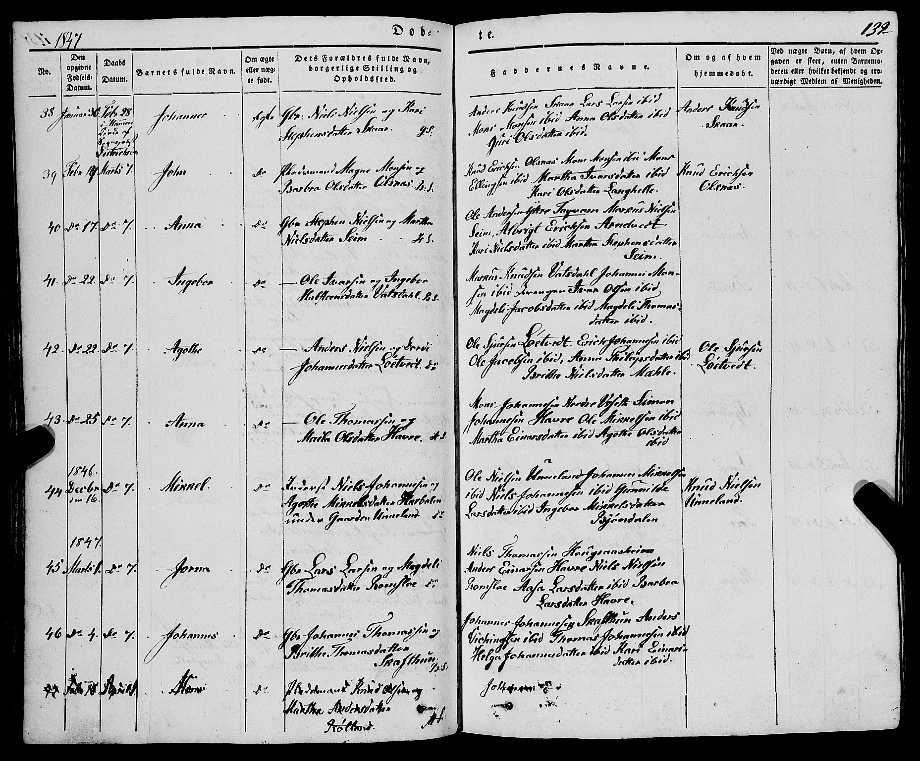 Haus sokneprestembete, AV/SAB-A-75601/H/Haa: Ministerialbok nr. A 15, 1838-1847, s. 132