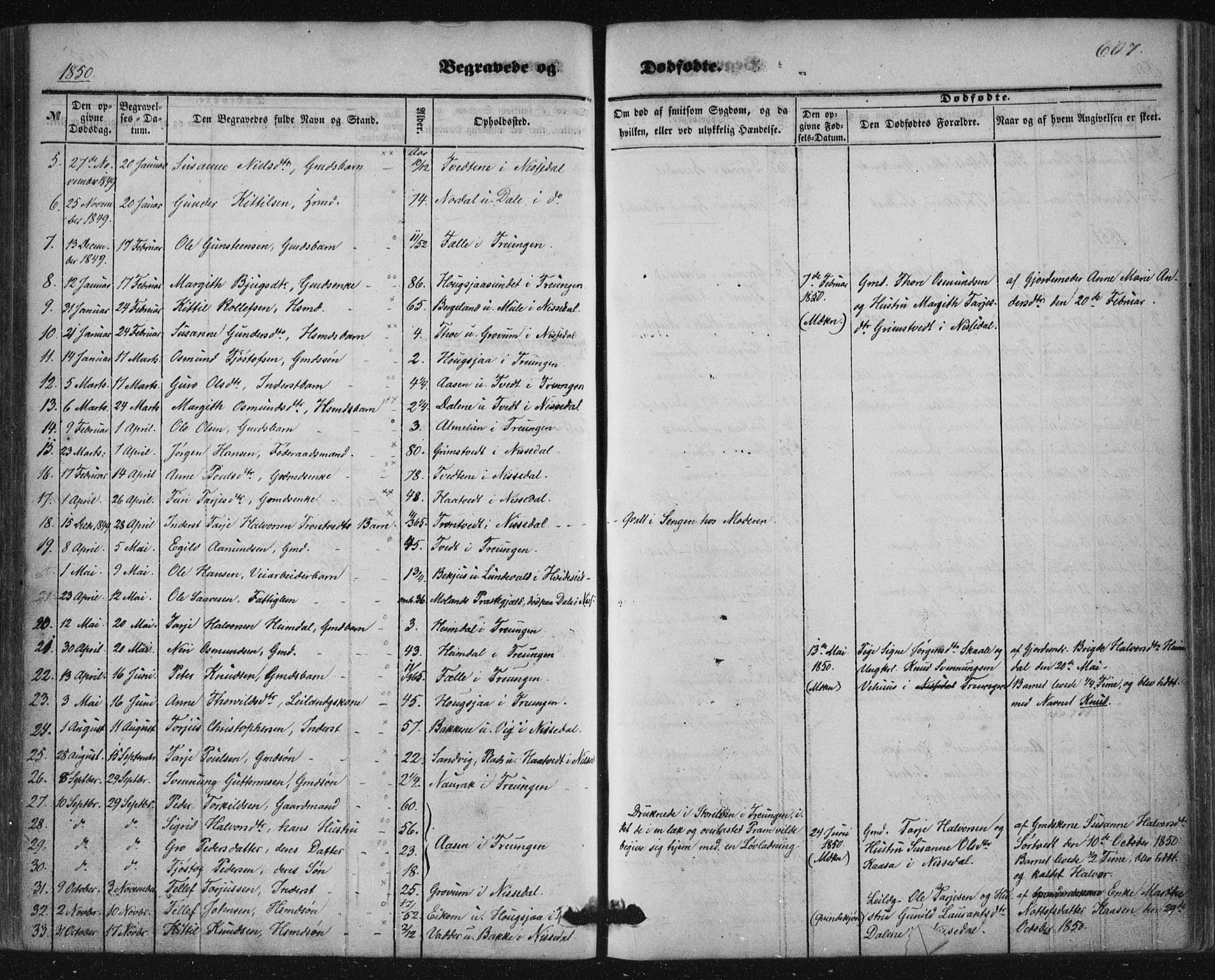 Nissedal kirkebøker, AV/SAKO-A-288/F/Fa/L0003: Ministerialbok nr. I 3, 1846-1870, s. 606-607