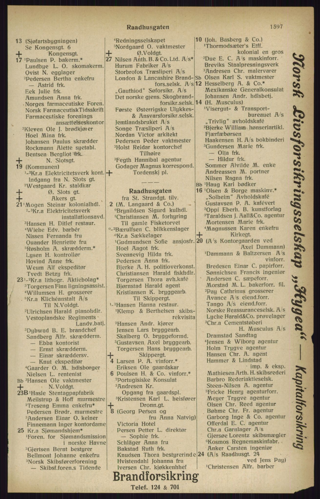 Kristiania/Oslo adressebok, PUBL/-, 1916, s. 1597