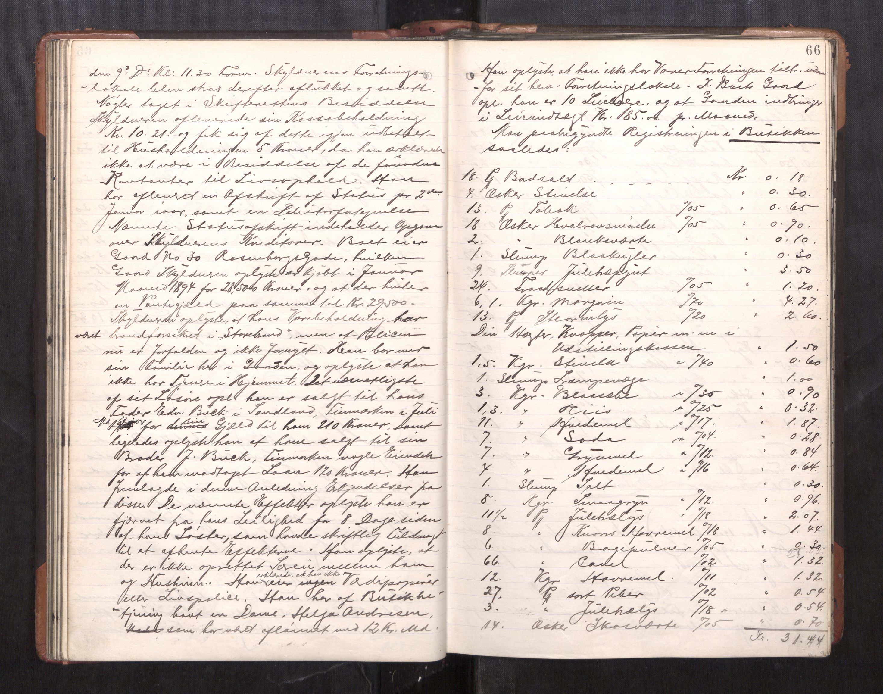 Trondheim byfogd, AV/SAT-A-0003/1/3/3C/L0025: Skifteregistreringsprotokoll - 24/1-14/7. (u/ register), 1906-1909, s. 66