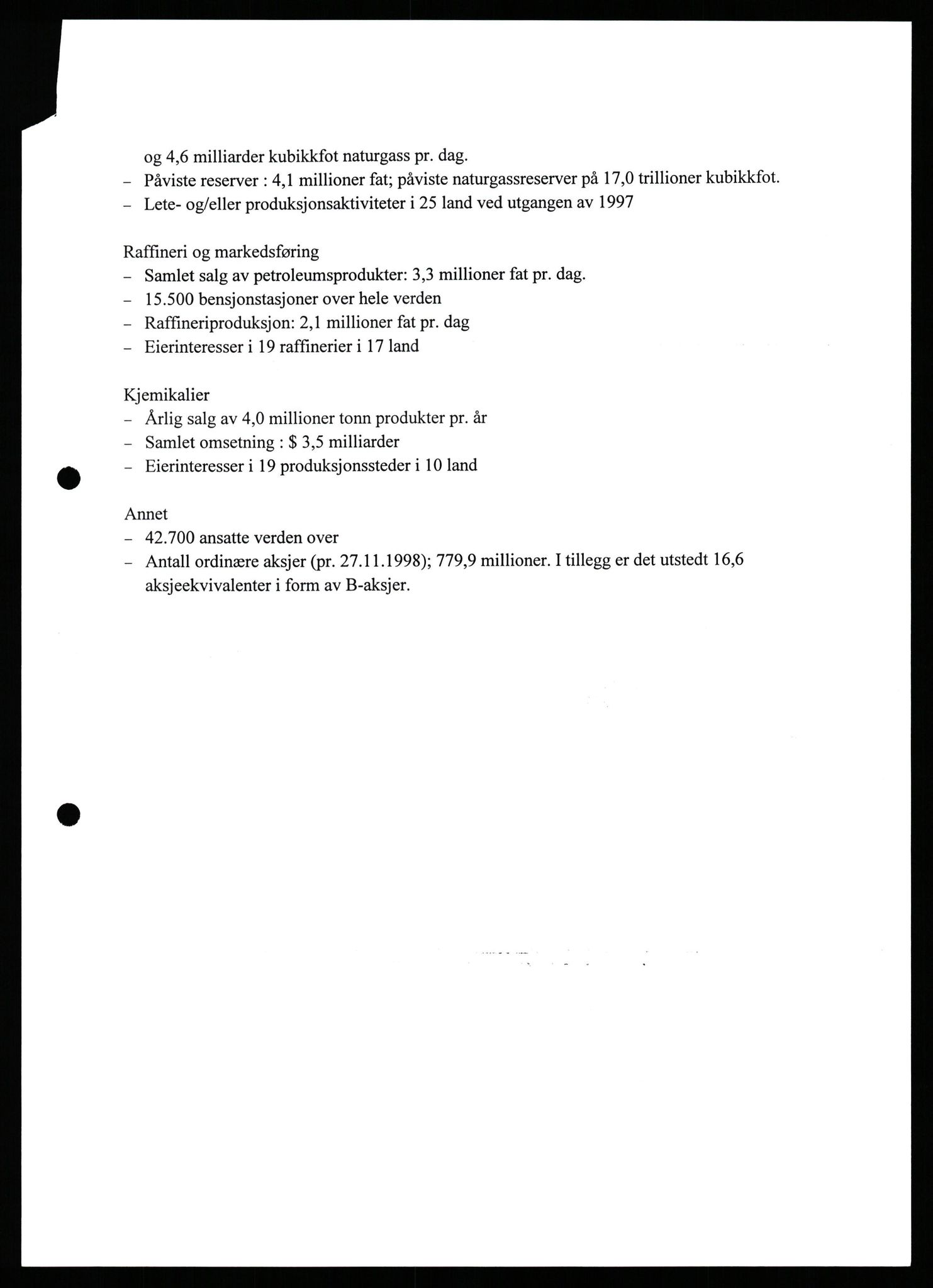 Pa 0982 - Esso Norge A/S, AV/SAST-A-100448/X/Xd/L0005: Ukenytt, 1994-2001