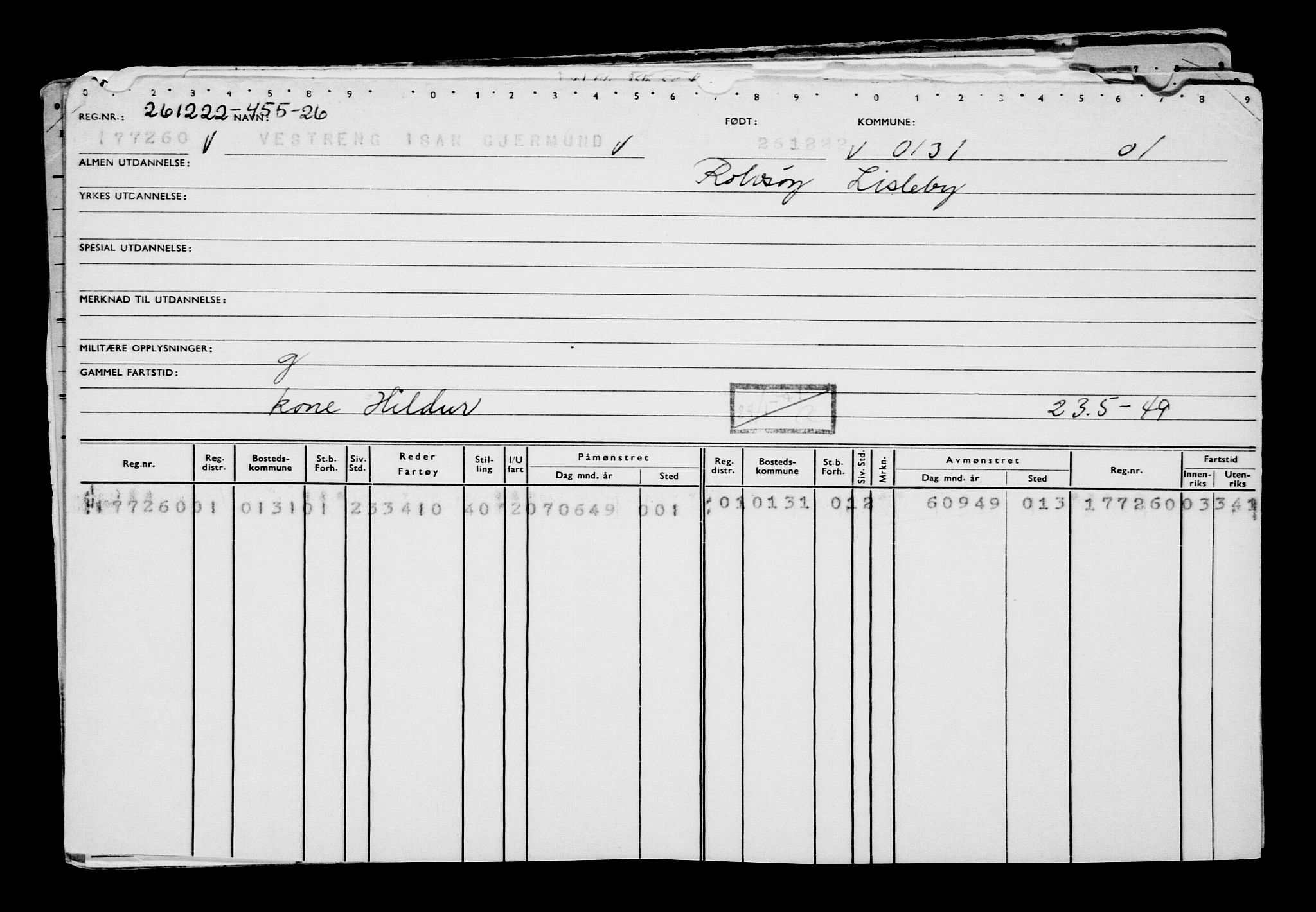 Direktoratet for sjømenn, AV/RA-S-3545/G/Gb/L0213: Hovedkort, 1922, s. 641