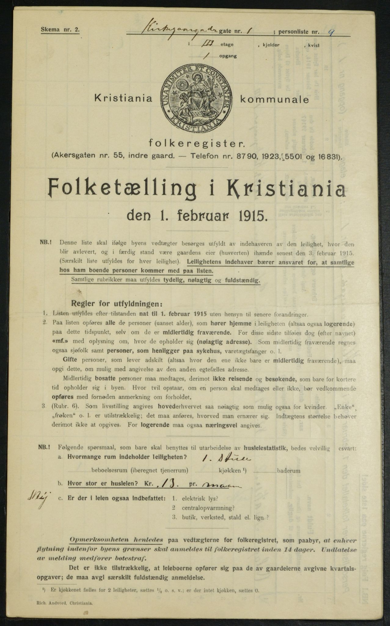 OBA, Kommunal folketelling 1.2.1915 for Kristiania, 1915, s. 49556