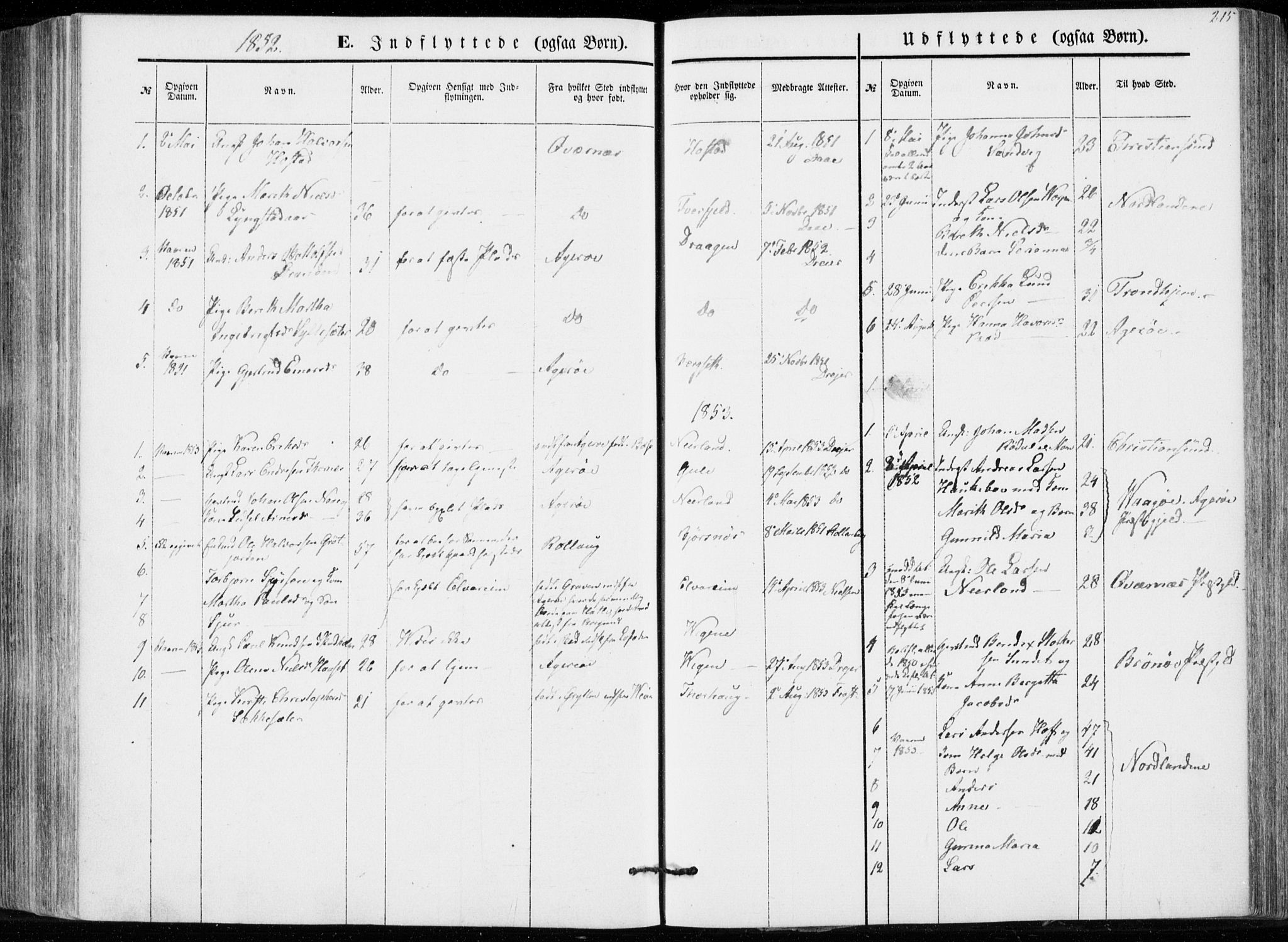 Ministerialprotokoller, klokkerbøker og fødselsregistre - Møre og Romsdal, AV/SAT-A-1454/566/L0767: Ministerialbok nr. 566A06, 1852-1868, s. 215