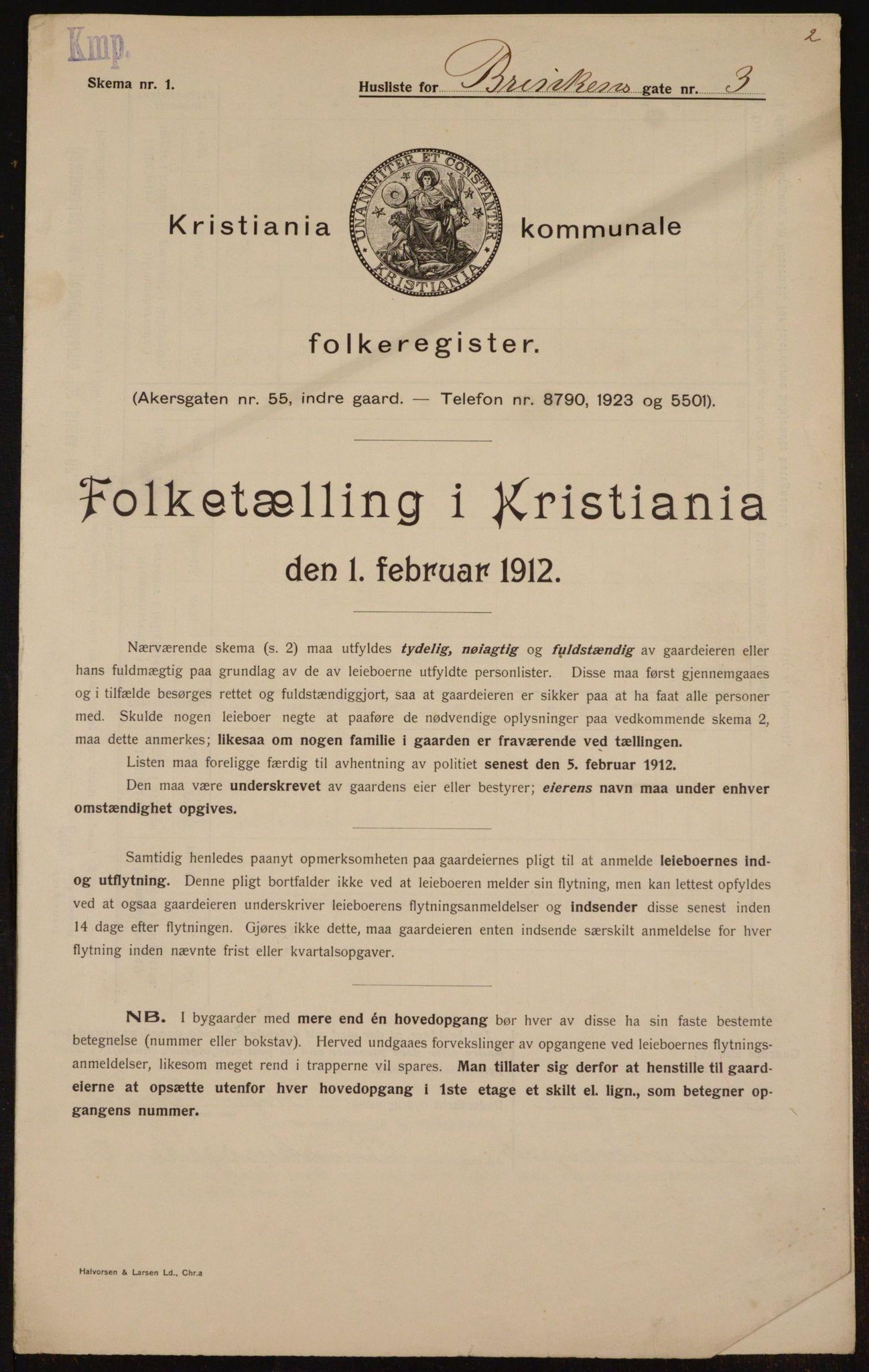 OBA, Kommunal folketelling 1.2.1912 for Kristiania, 1912, s. 8624