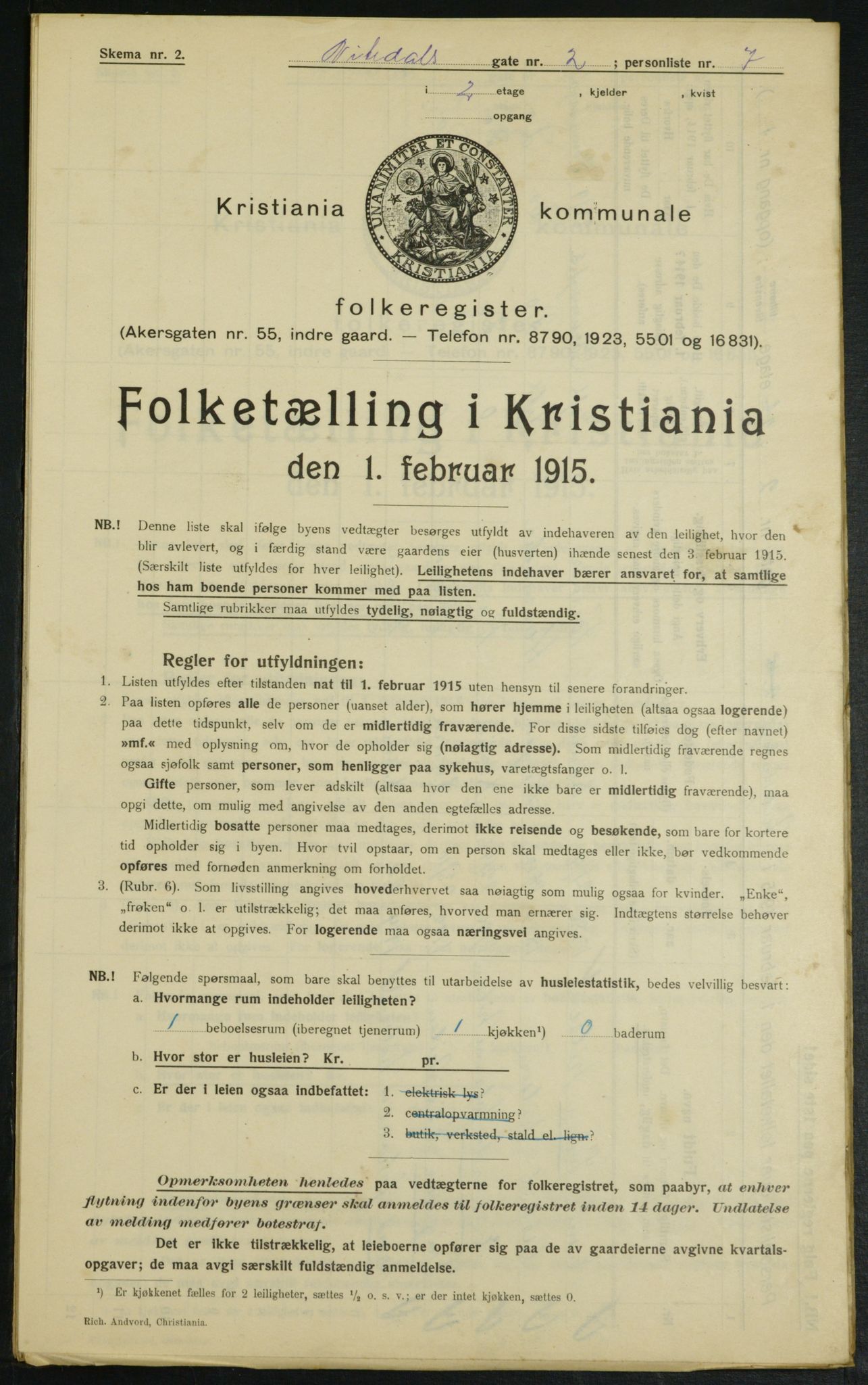 OBA, Kommunal folketelling 1.2.1915 for Kristiania, 1915, s. 70650