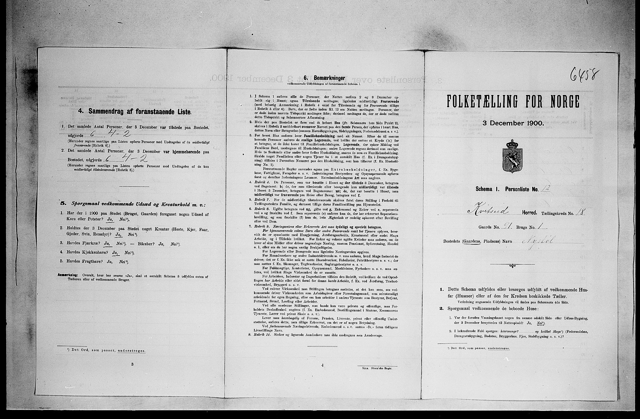 SAKO, Folketelling 1900 for 0829 Kviteseid herred, 1900, s. 1124