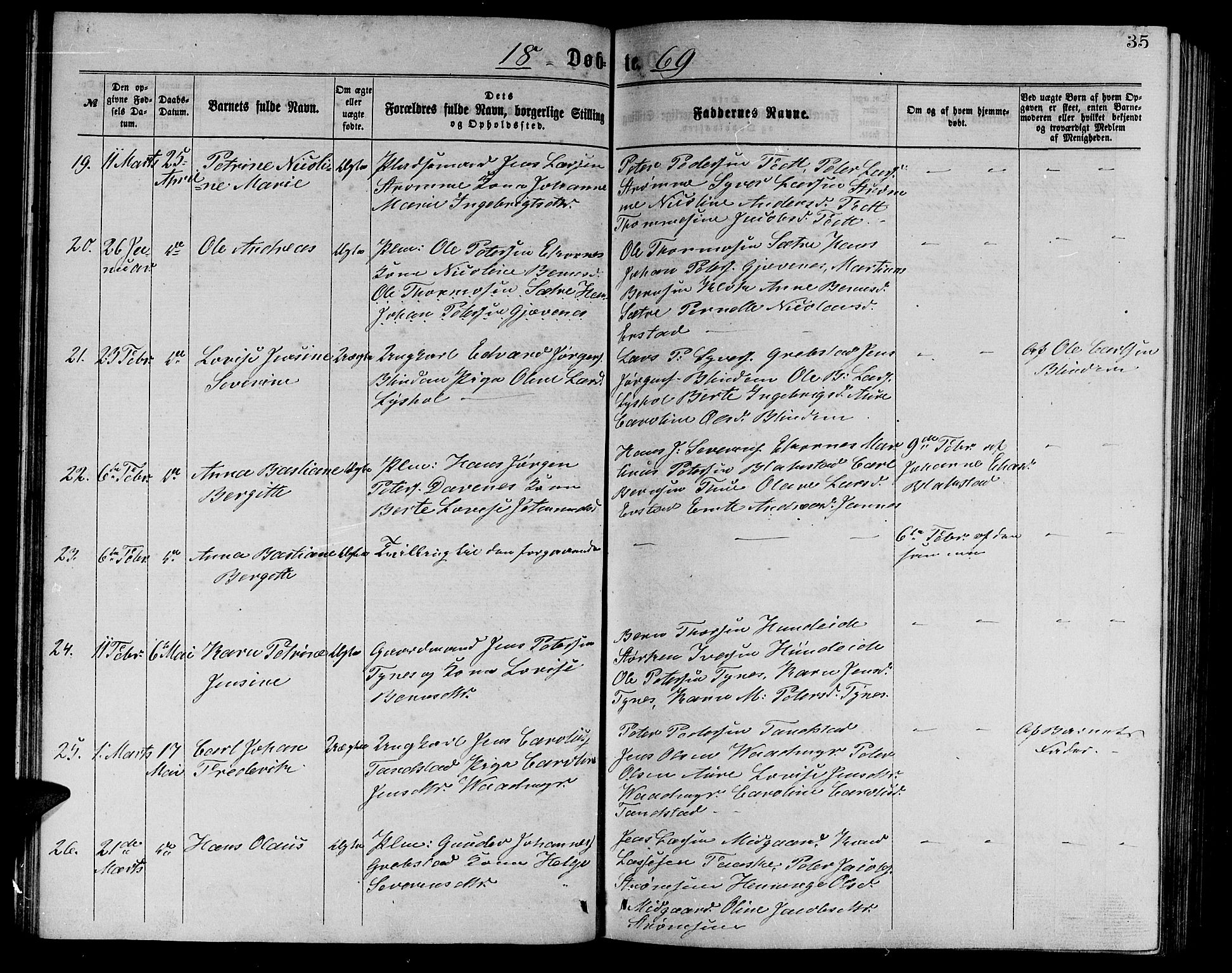 Ministerialprotokoller, klokkerbøker og fødselsregistre - Møre og Romsdal, AV/SAT-A-1454/523/L0338: Klokkerbok nr. 523C01, 1865-1877, s. 35