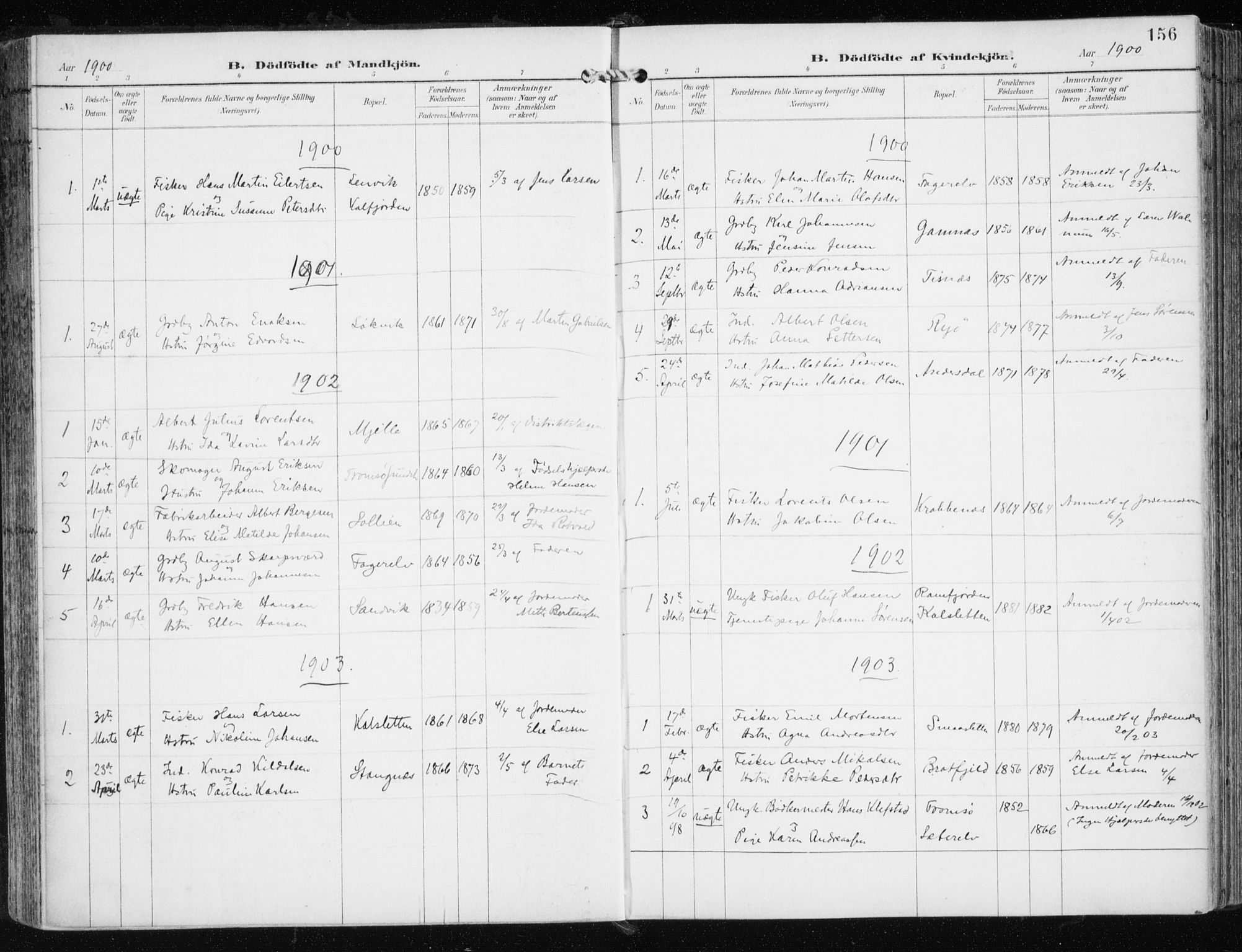 Tromsøysund sokneprestkontor, AV/SATØ-S-1304/G/Ga/L0006kirke: Ministerialbok nr. 6, 1897-1906, s. 156