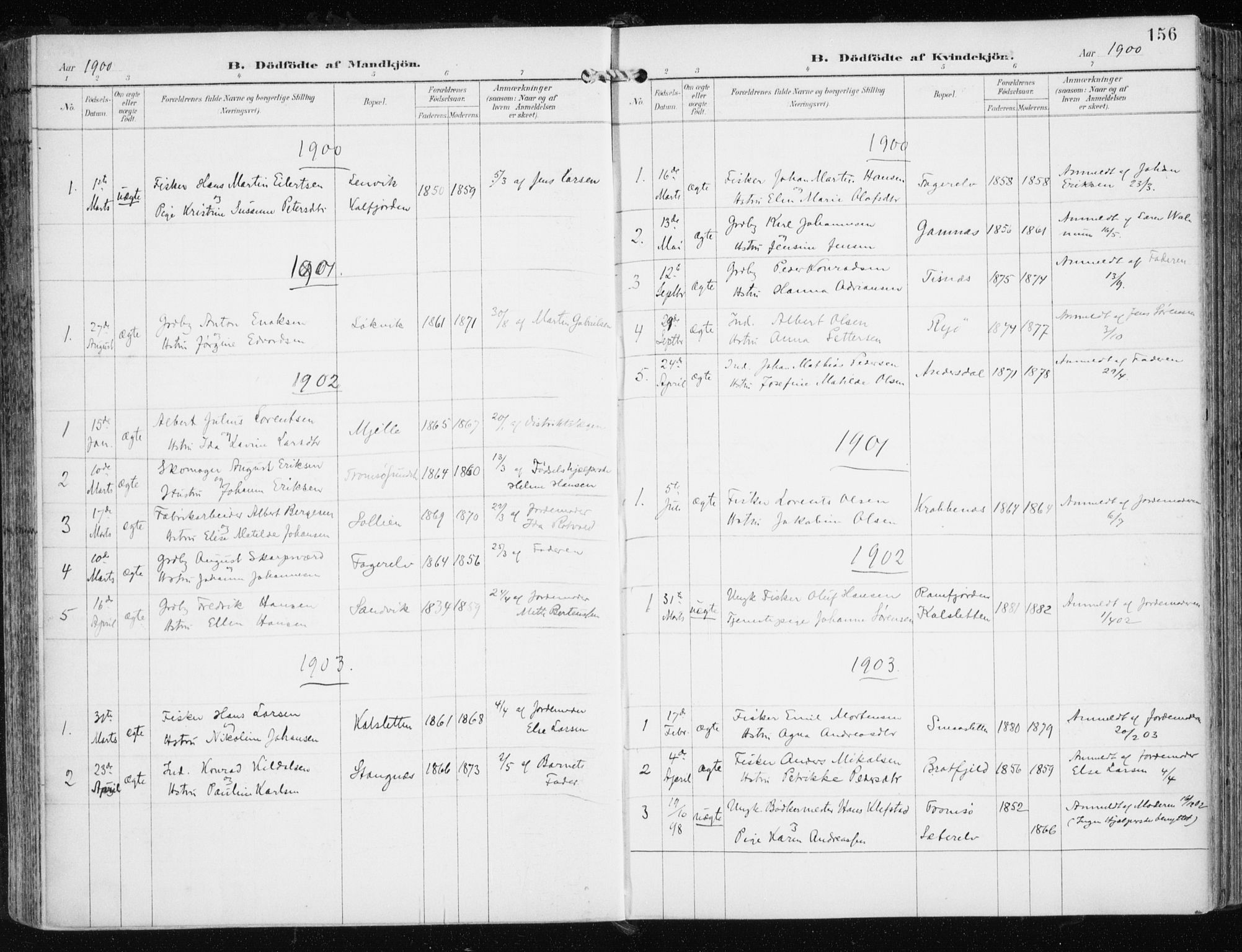 Tromsøysund sokneprestkontor, SATØ/S-1304/G/Ga/L0006kirke: Ministerialbok nr. 6, 1897-1906, s. 156