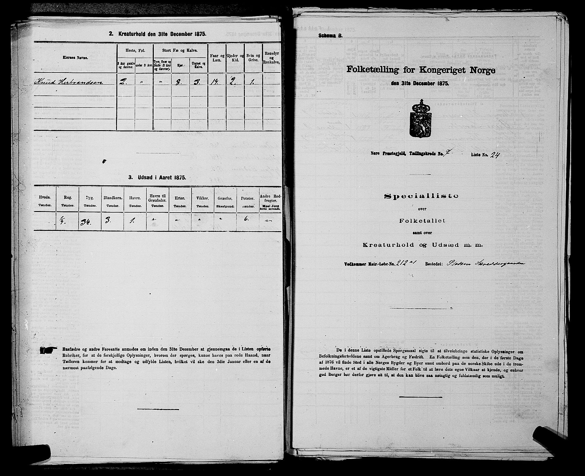 SAKO, Folketelling 1875 for 0633P Nore prestegjeld, 1875, s. 939