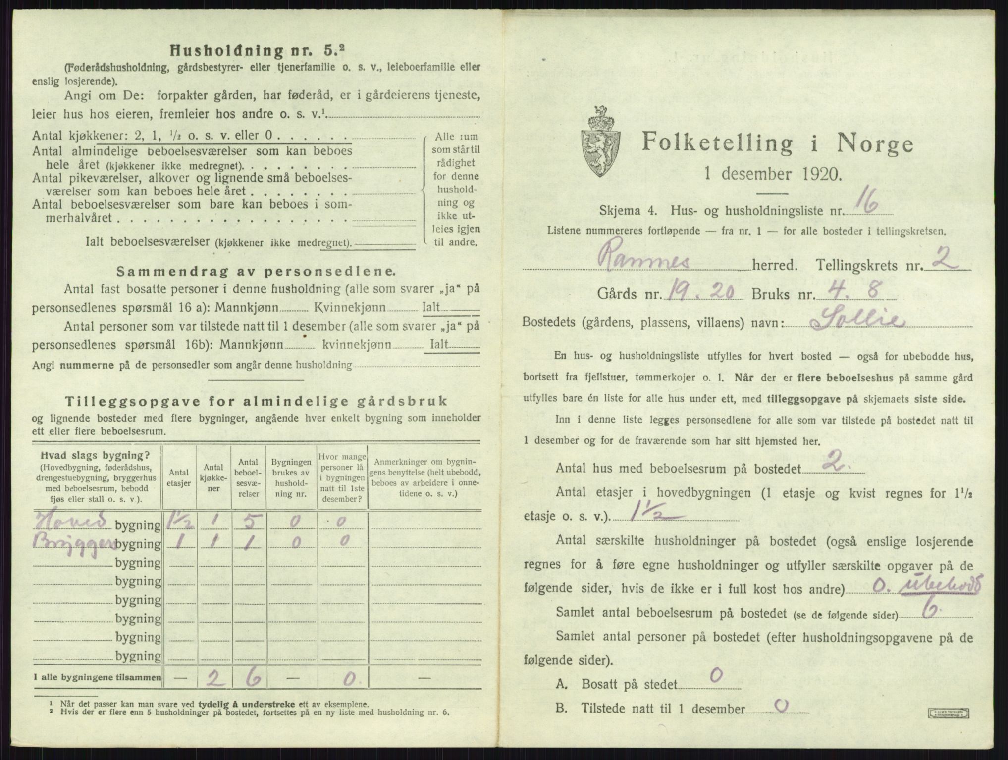 SAKO, Folketelling 1920 for 0718 Ramnes herred, 1920, s. 202