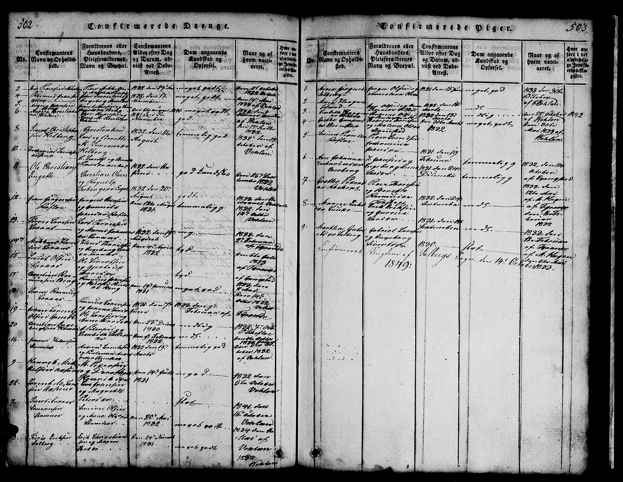 Ministerialprotokoller, klokkerbøker og fødselsregistre - Nord-Trøndelag, SAT/A-1458/731/L0310: Klokkerbok nr. 731C01, 1816-1874, s. 502-503