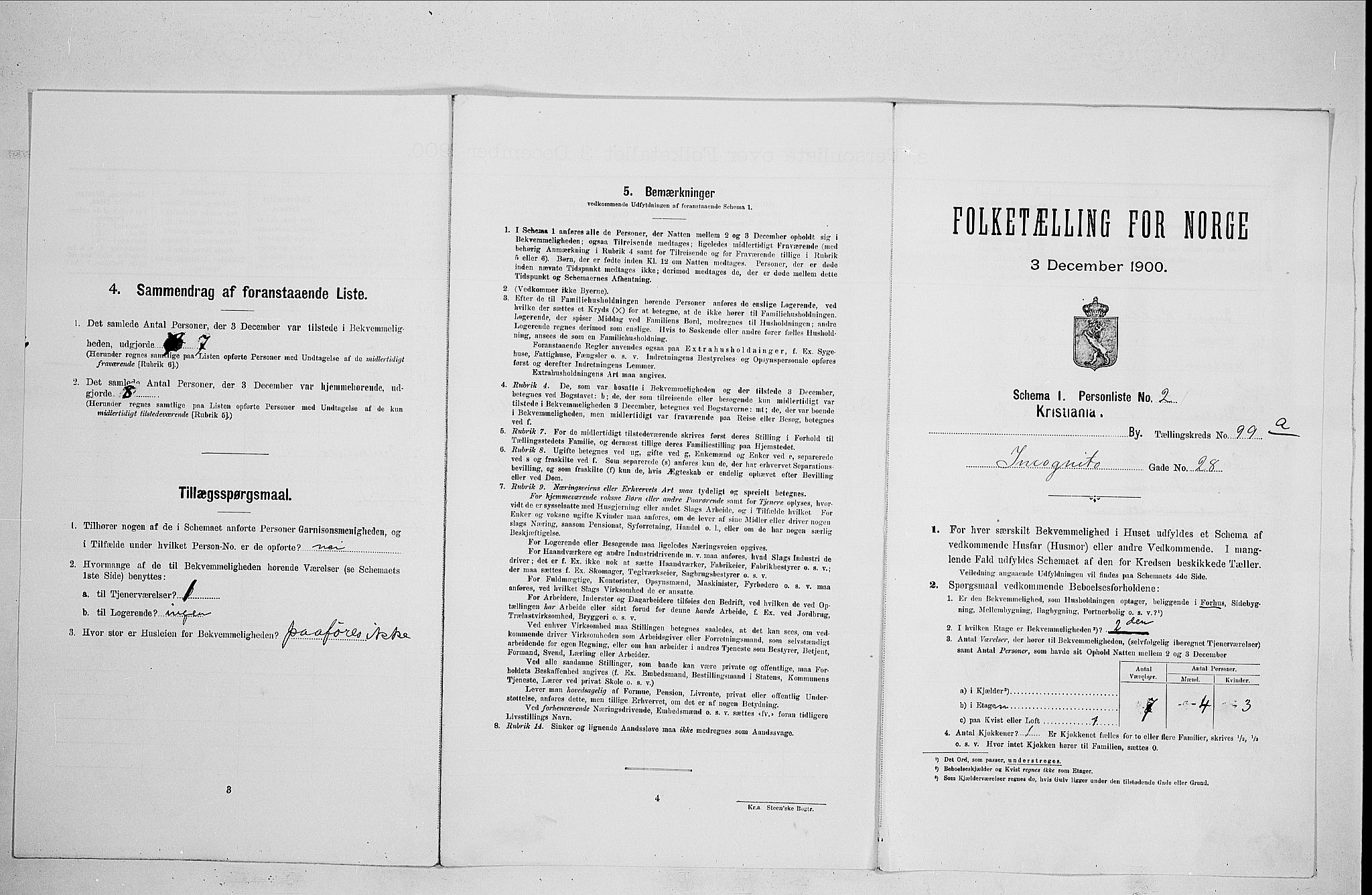 SAO, Folketelling 1900 for 0301 Kristiania kjøpstad, 1900, s. 41745