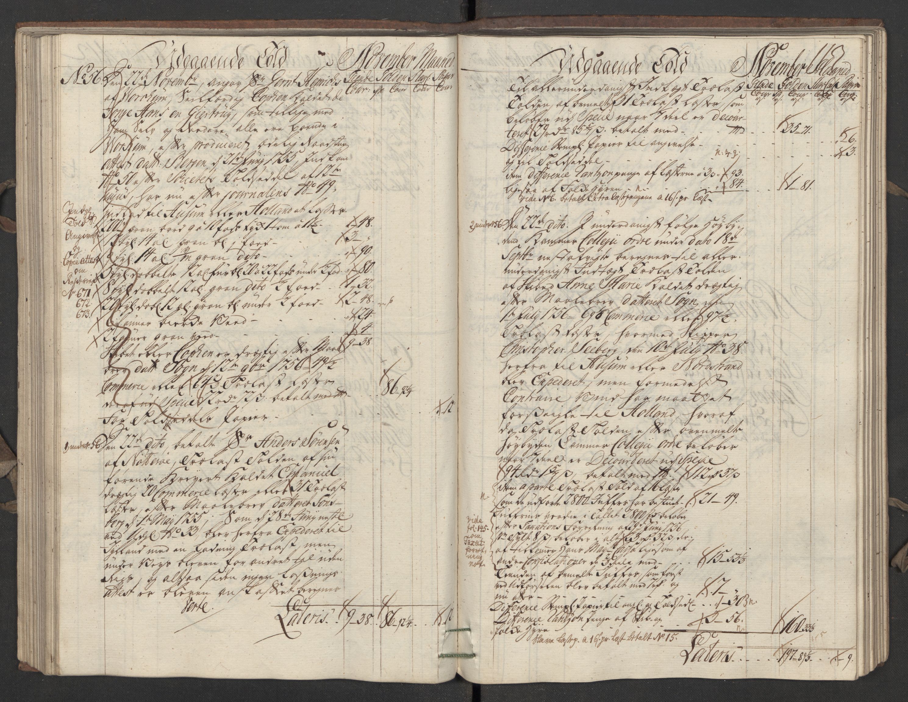Generaltollkammeret, tollregnskaper, AV/RA-EA-5490/R05/L0027/0001: Tollregnskaper Moss, Son, Krokstad / Utgående hovedtollbok, 1756, s. 112b-113a