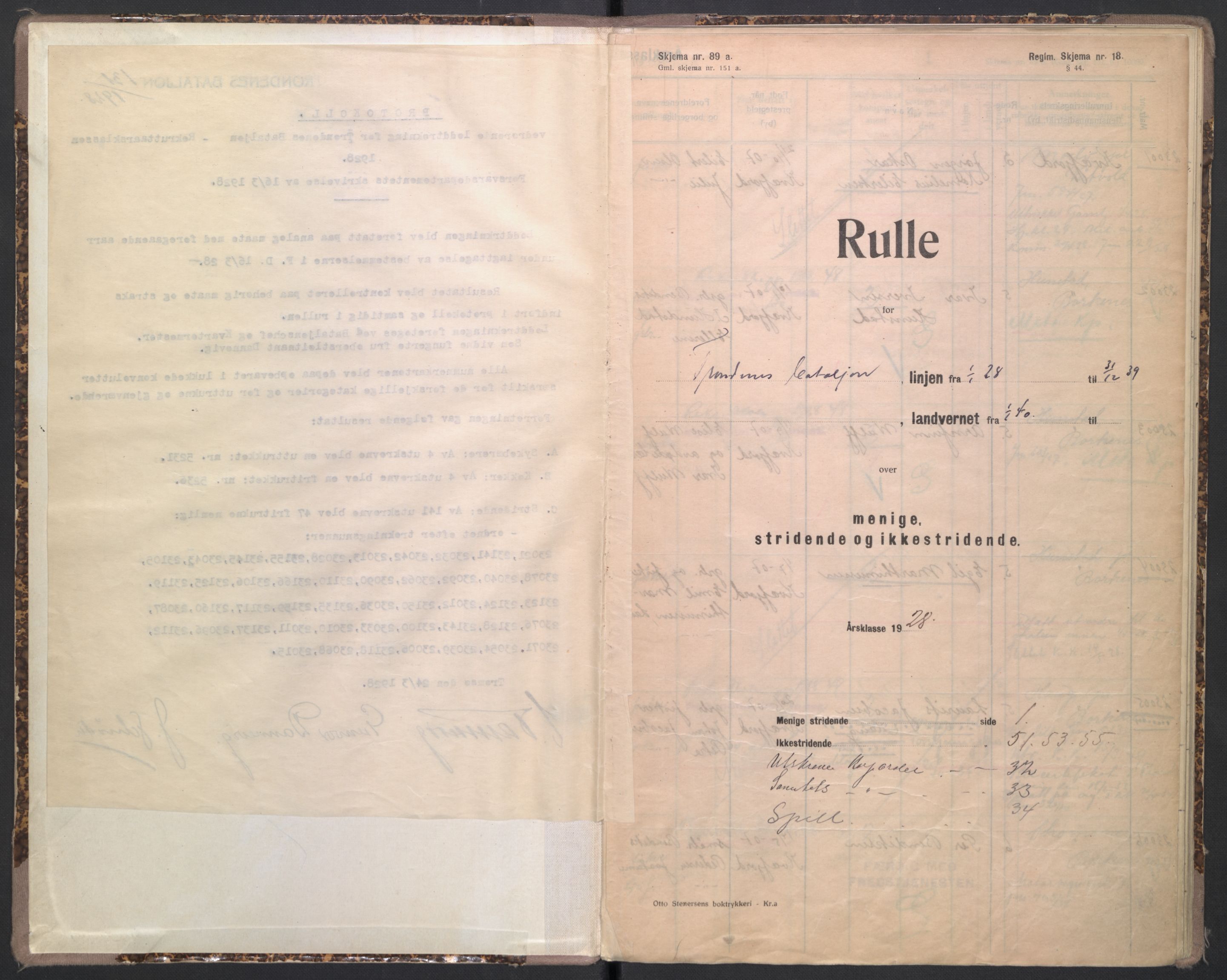 Forsvaret, Troms infanteriregiment nr. 16, AV/RA-RAFA-3146/P/Pa/L0004/0006: Ruller / Rulle for Trondenes bataljons menige mannskaper, årsklasse 1928, 1928