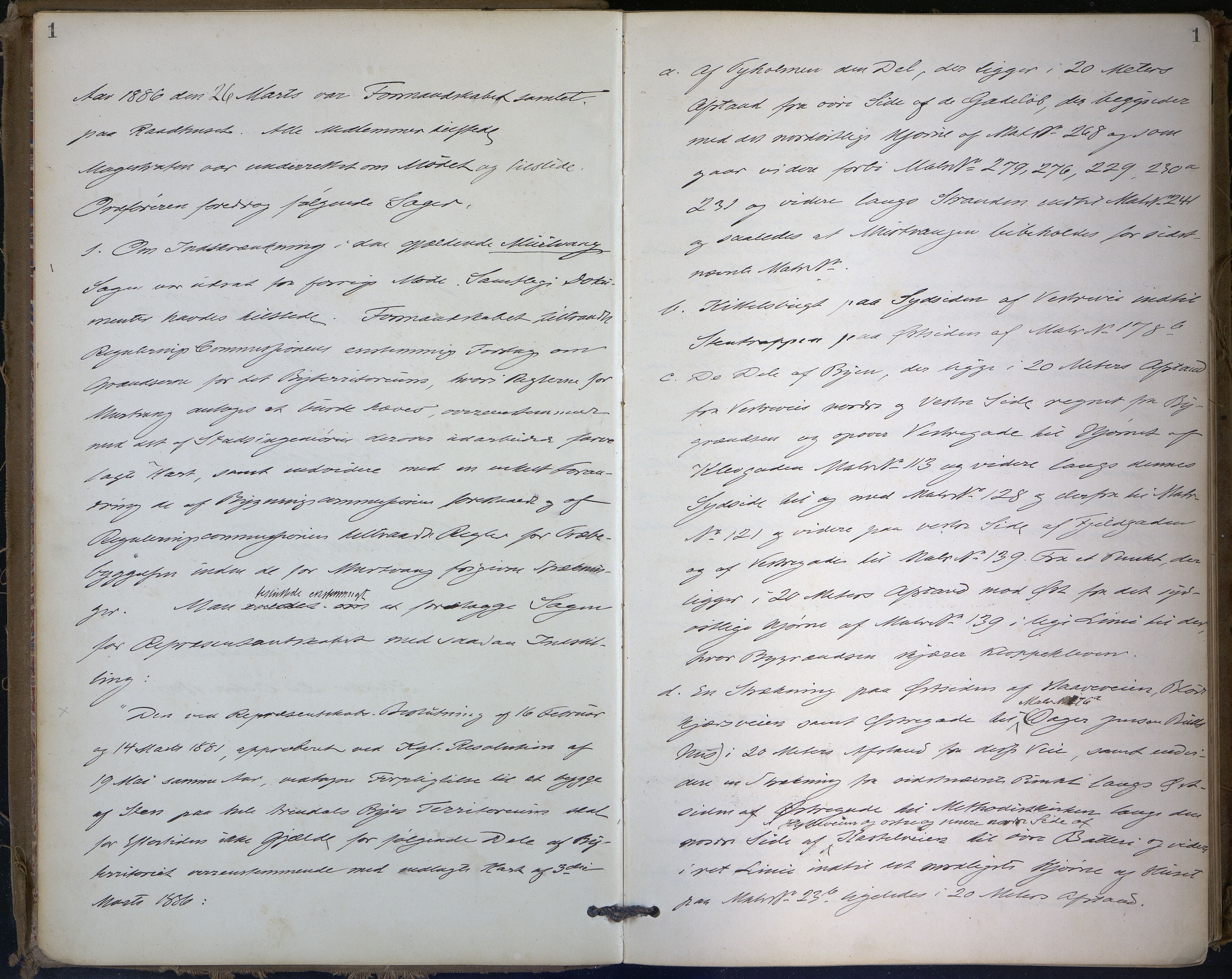 Arendal kommune, Katalog I, AAKS/KA0906-PK-I/01/L0005: Forhandlingsprotokoll nr. 5, 1886-1890, s. 1