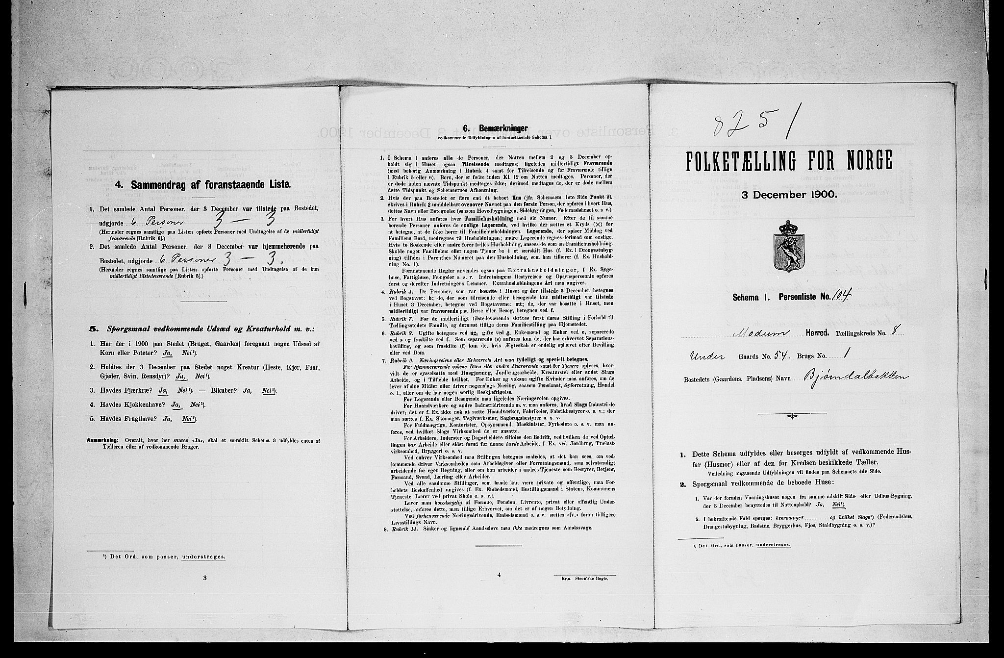 RA, Folketelling 1900 for 0623 Modum herred, 1900, s. 1105