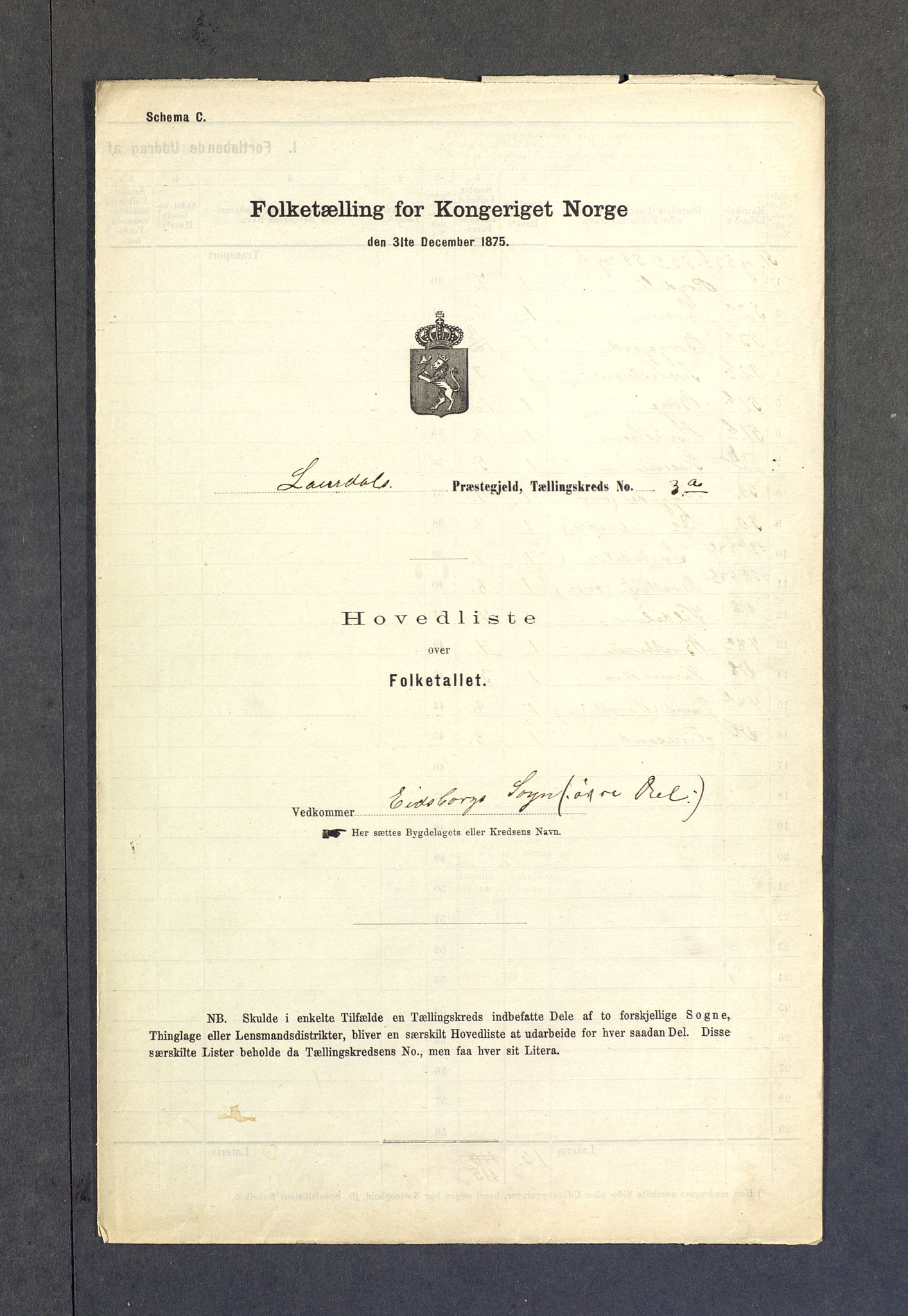 SAKO, Folketelling 1875 for 0833P Lårdal prestegjeld, 1875, s. 10